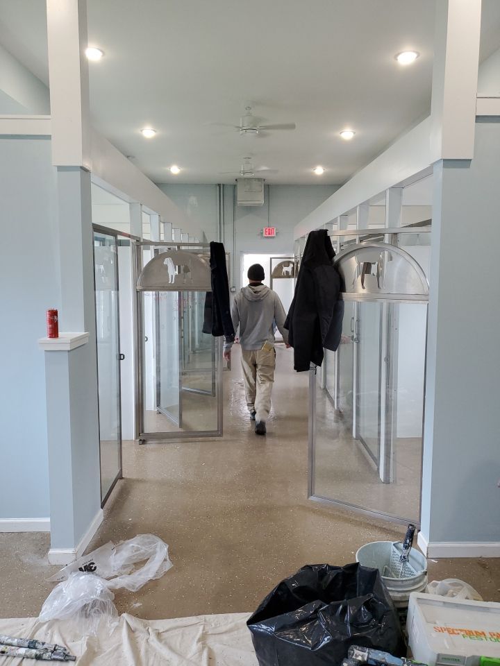 Kennel Floor Coating and Wall Painting using Penntek by Spectrum Painting, LLC