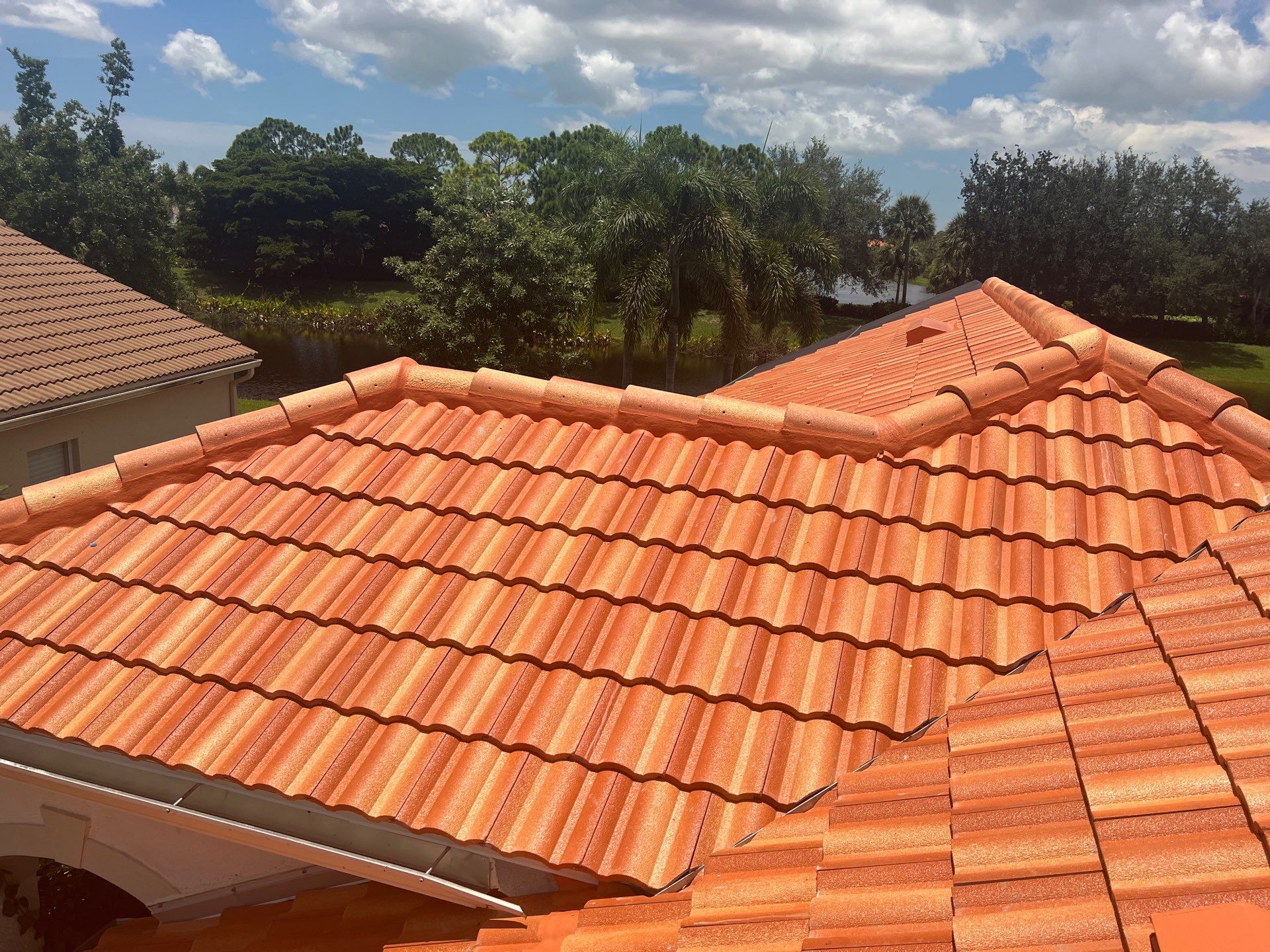 Residential Roofing Installation using Villa 900 Mission Sunset Tile by Durabilis Roofing INC