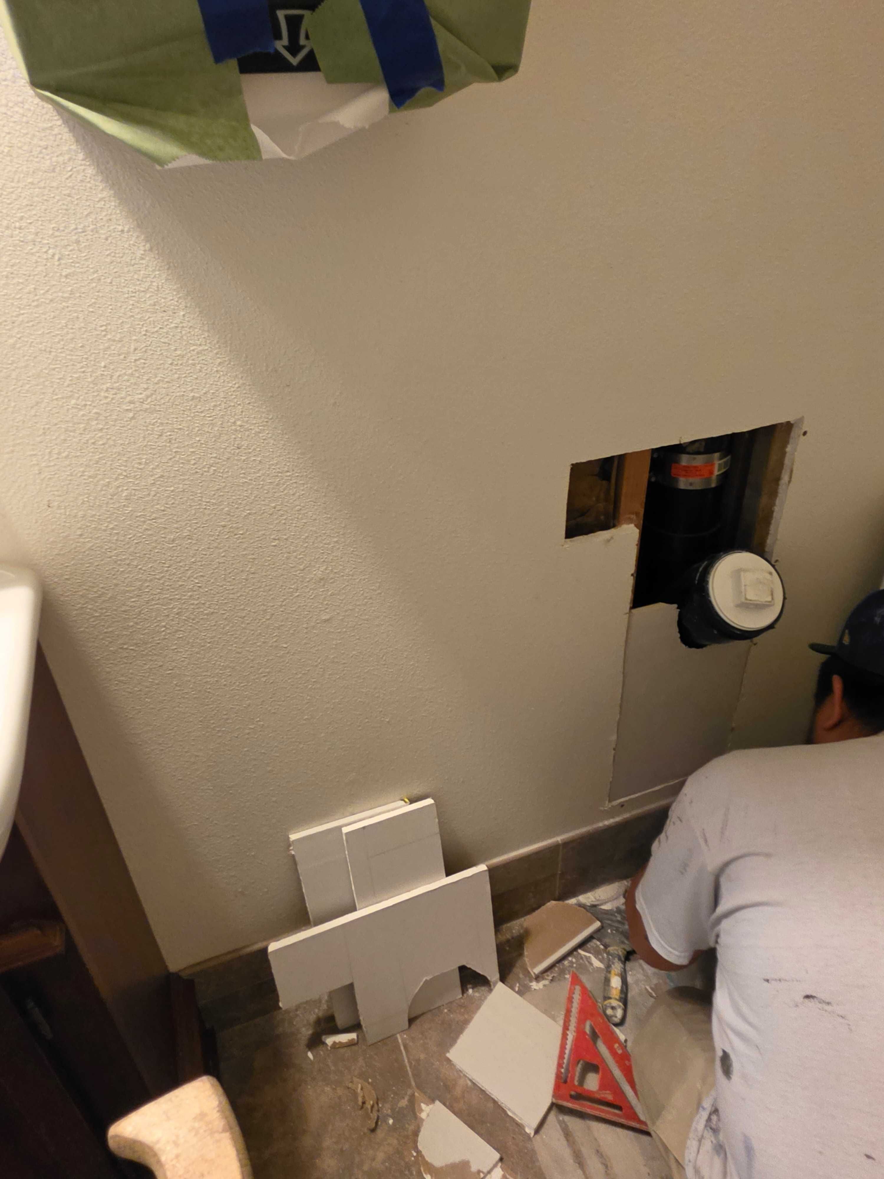 Commercial Drywall Repair – Bank Bathroom (Enumclaw) by Equipped Painting