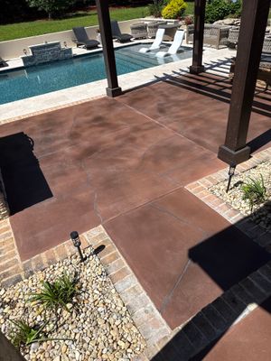 Decorative Flagstone Concrete Overlay for Fairhope Patio