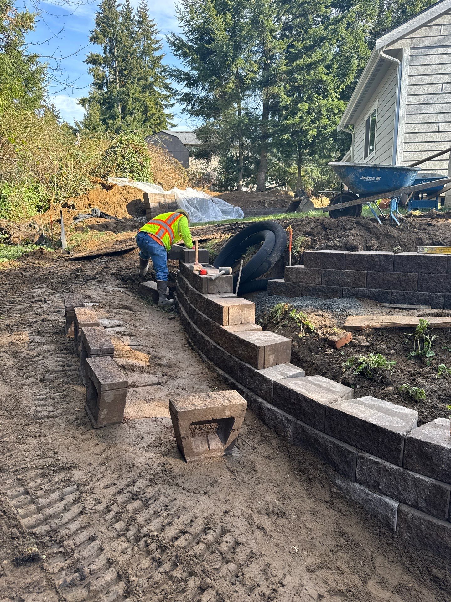 Retaining Wall and Backyard Renovation | Everett  by Jireh Asphalt & Concrete Inc 