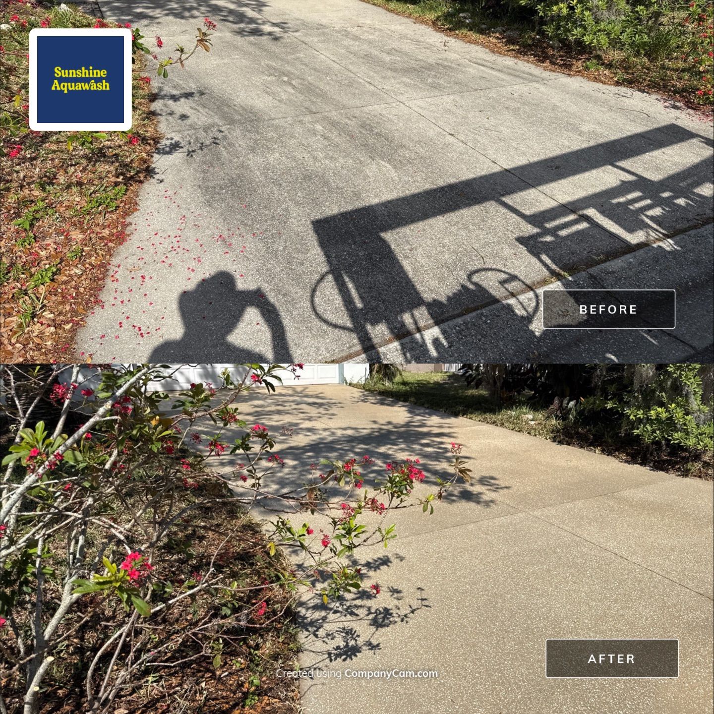 Concrete Driveway, Entryway & Street Curbing Cleaning | Foster’s Creek Community | Palmetto, FL by Sunshine AquaWash