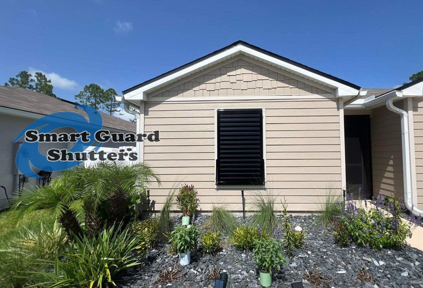 Impact Bahama Shutter in Jet Black by Smart Guard Shutters