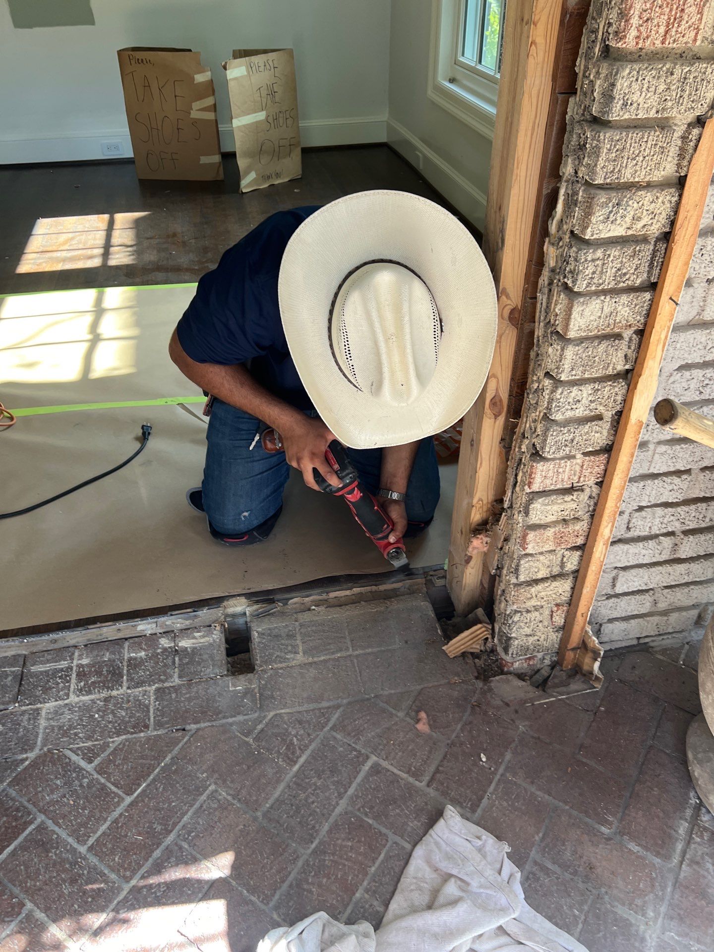 Custom Arched Black Wrought Iron Double Door Installation in Dallas by Solara Custom Living