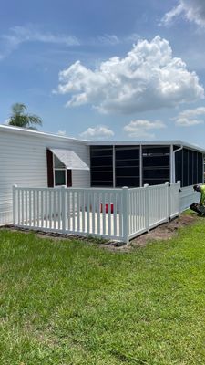 Palmetto, FL 4 ft. Tall White Vinyl Spaced Picket Fence