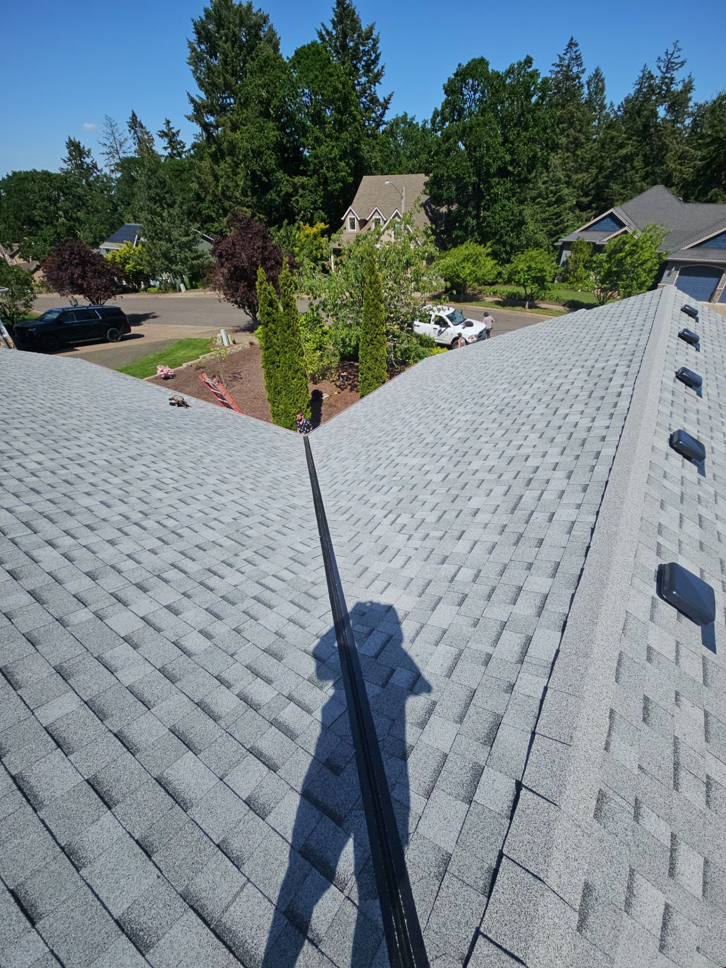 Residential Roofing Installation using IKO Cambridge (Color: Dual Grey) by Orezona Building & Roofing Company, Inc.