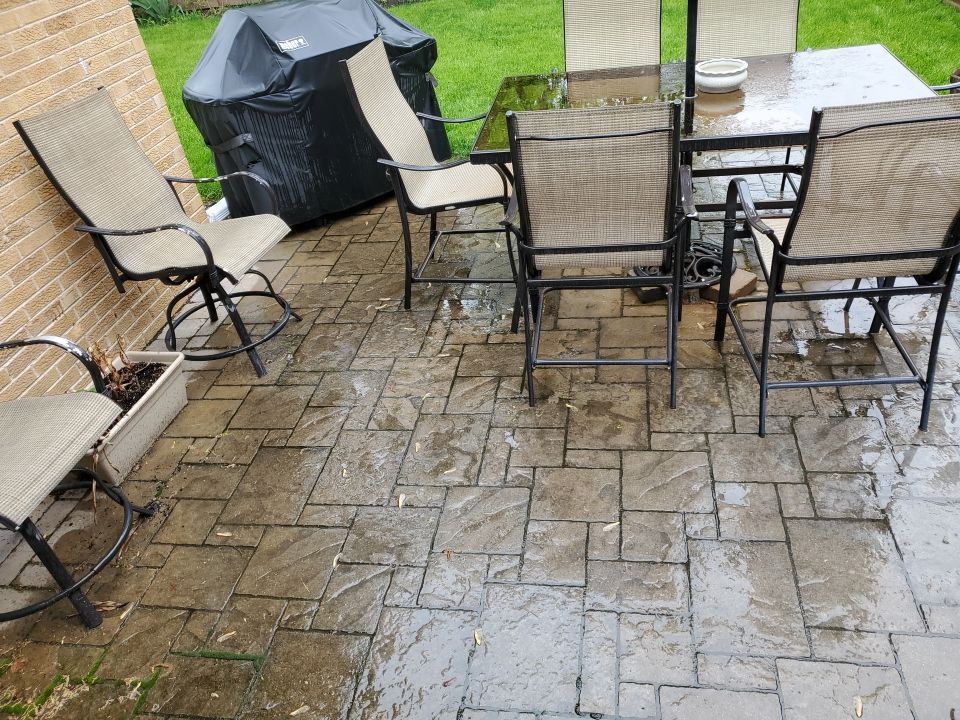 Brick paver clean, sand and seal.  using Polysweep polymeric sand by Northern Power Washing LLC.