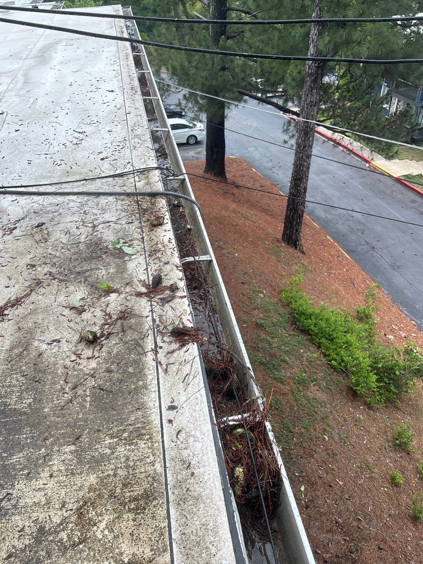 HOA gutter cleaning before photo.