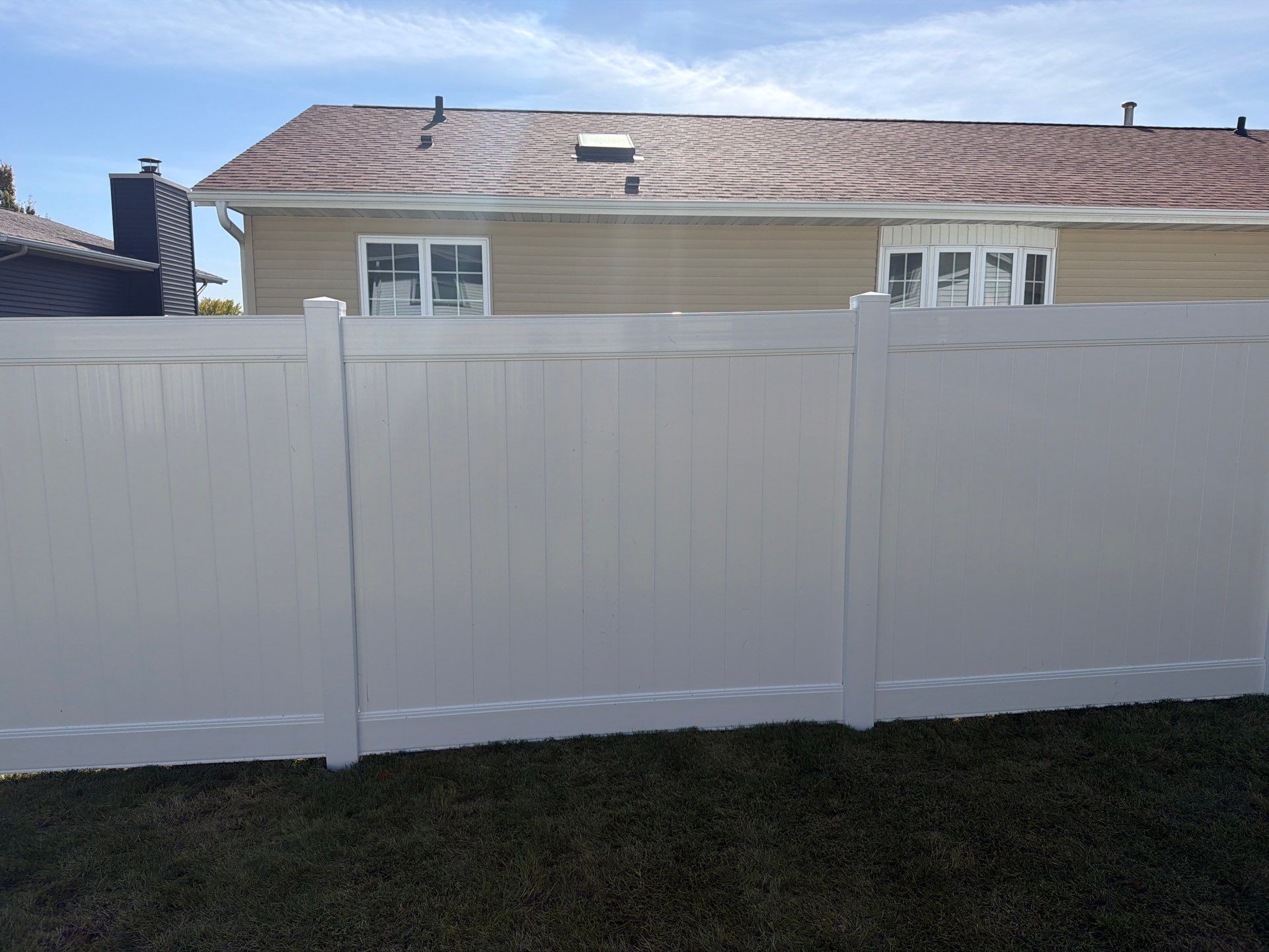 Custom Vinyl Privacy and Chain Link Fence Installation in Waterloo by Perfect Picket Fence and Stain