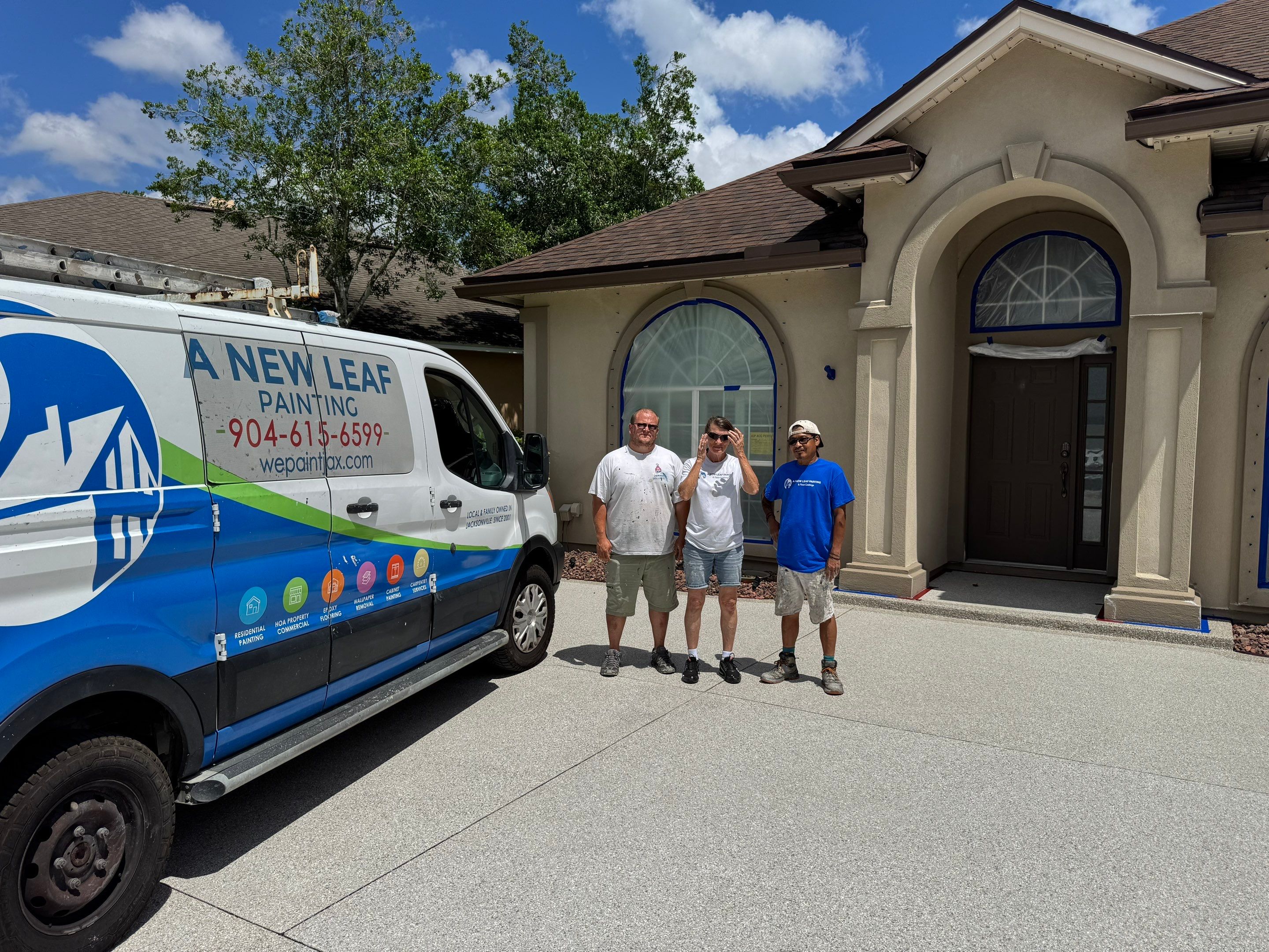 James Hardie Siding Painting in St. Johns FL with Emerald Rain Refresh by A New Leaf Painting, LLC