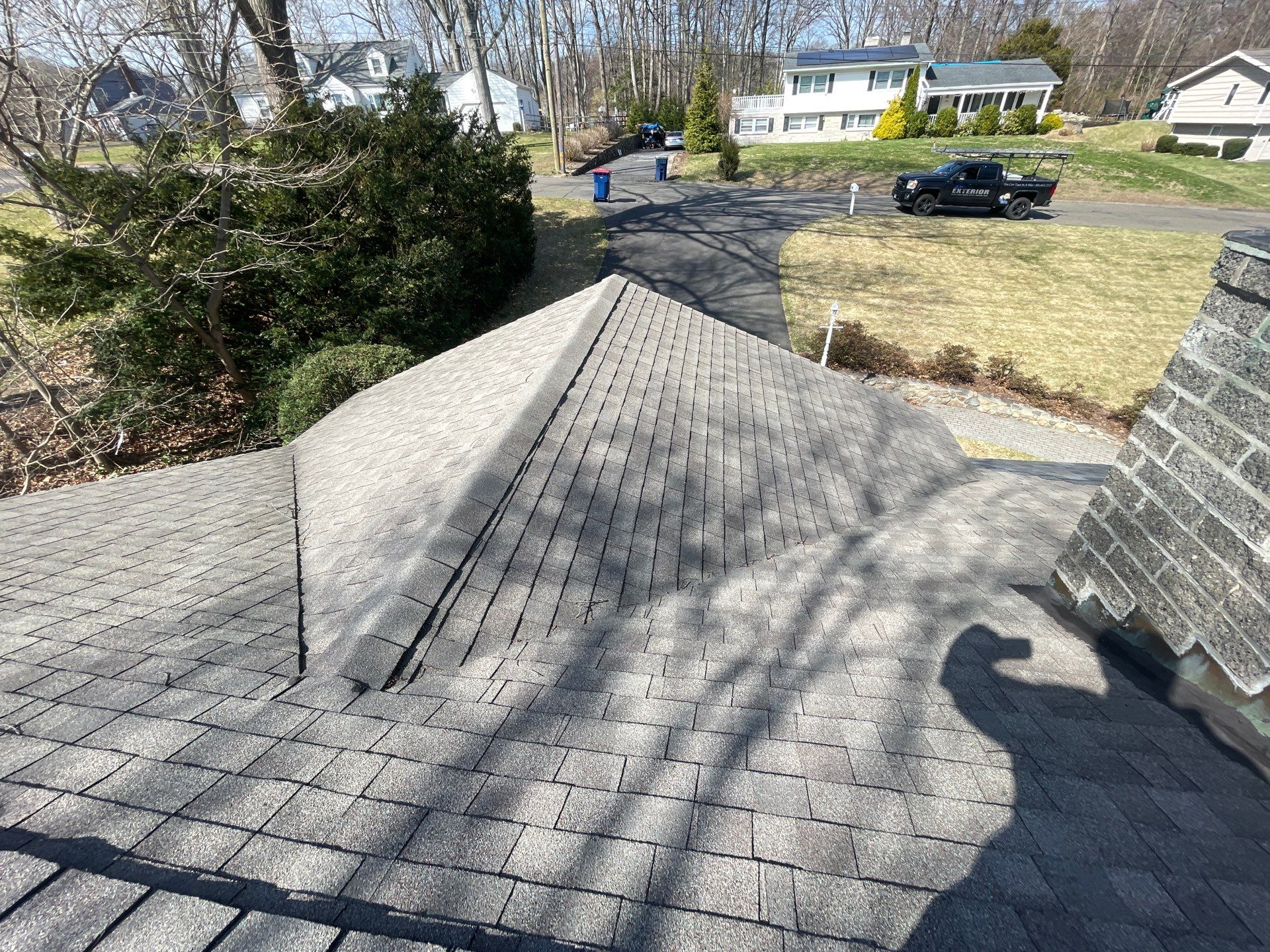 Asphalt Shingle Roof Replacement and Copper Chimney Flashing in Trumbull by A Plus Exterior