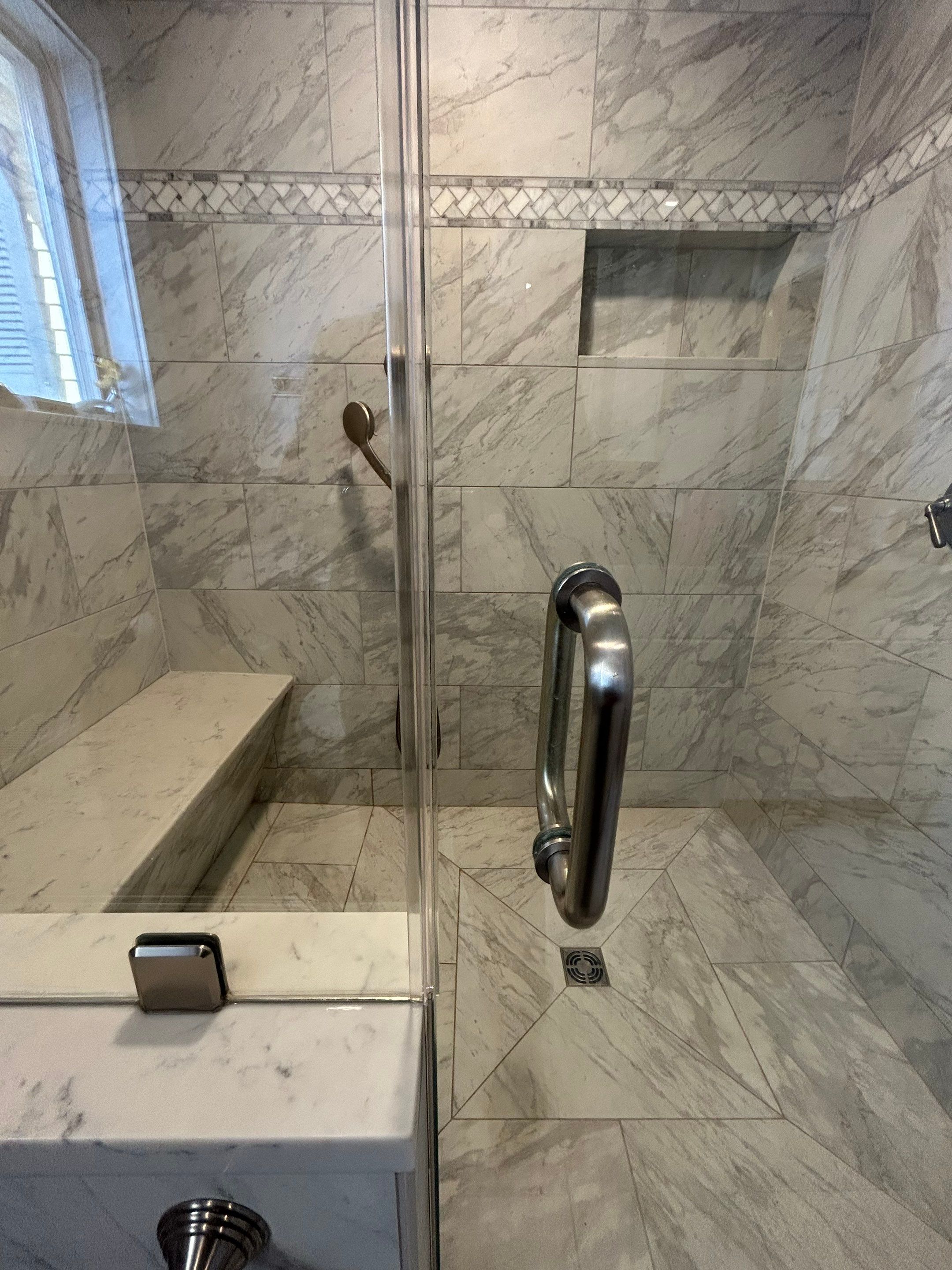 Transom Panel Addition to Existing Shower Enclosure by Cheshire Glass Company