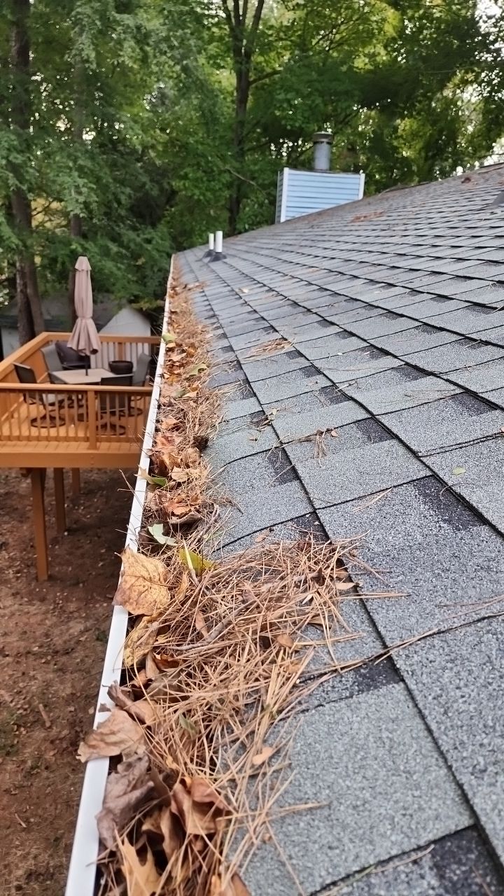 Gutter Cleaning using water by Power Wash Masters LLC