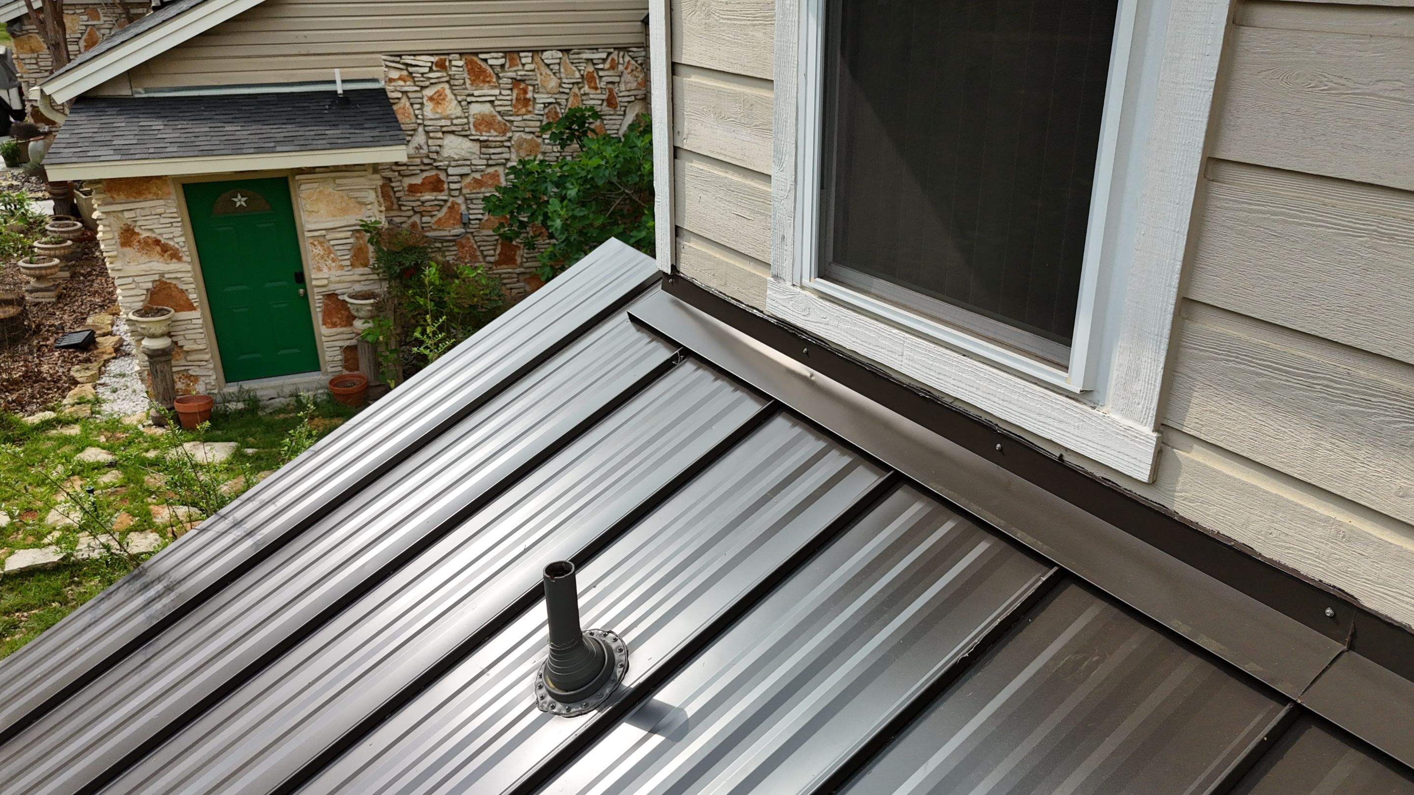 Dark Bronze - L&A Standing Seam with Striations by RoofsOnly.com