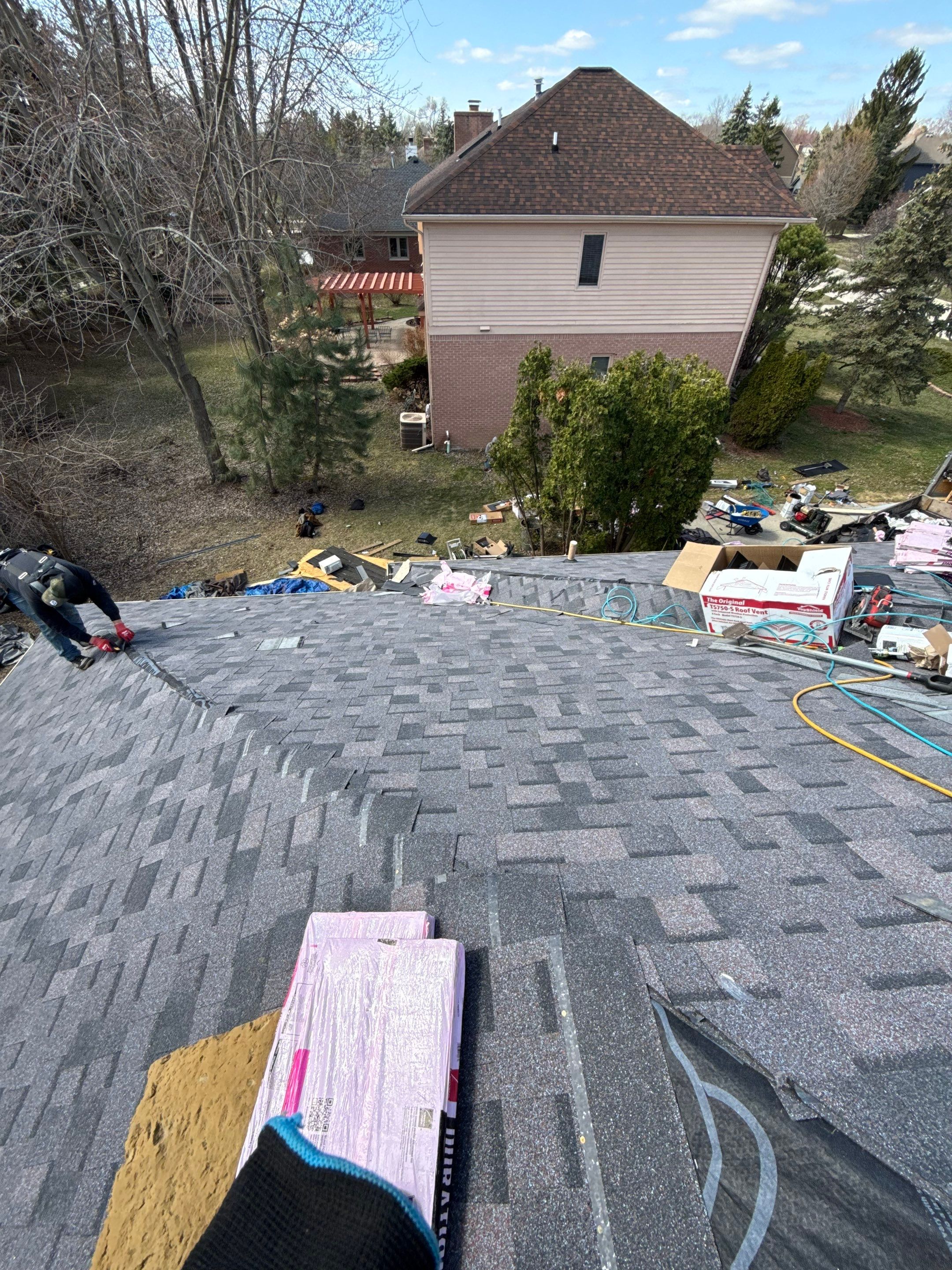 Roof Replacement using Owens Corning Midnight Plum by 180 Contractors