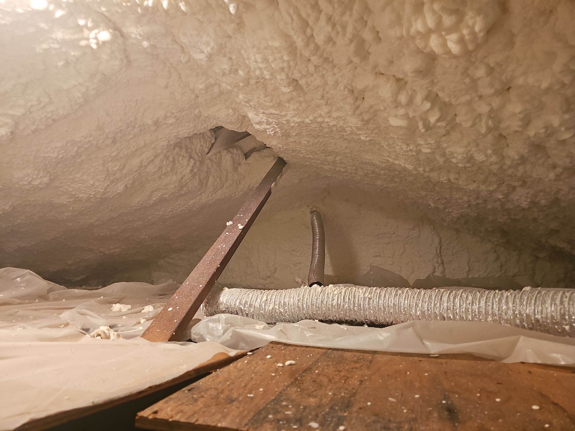 Basement Exterior Walls using Closed Cell Spray Foam by NYS Foam & Energy