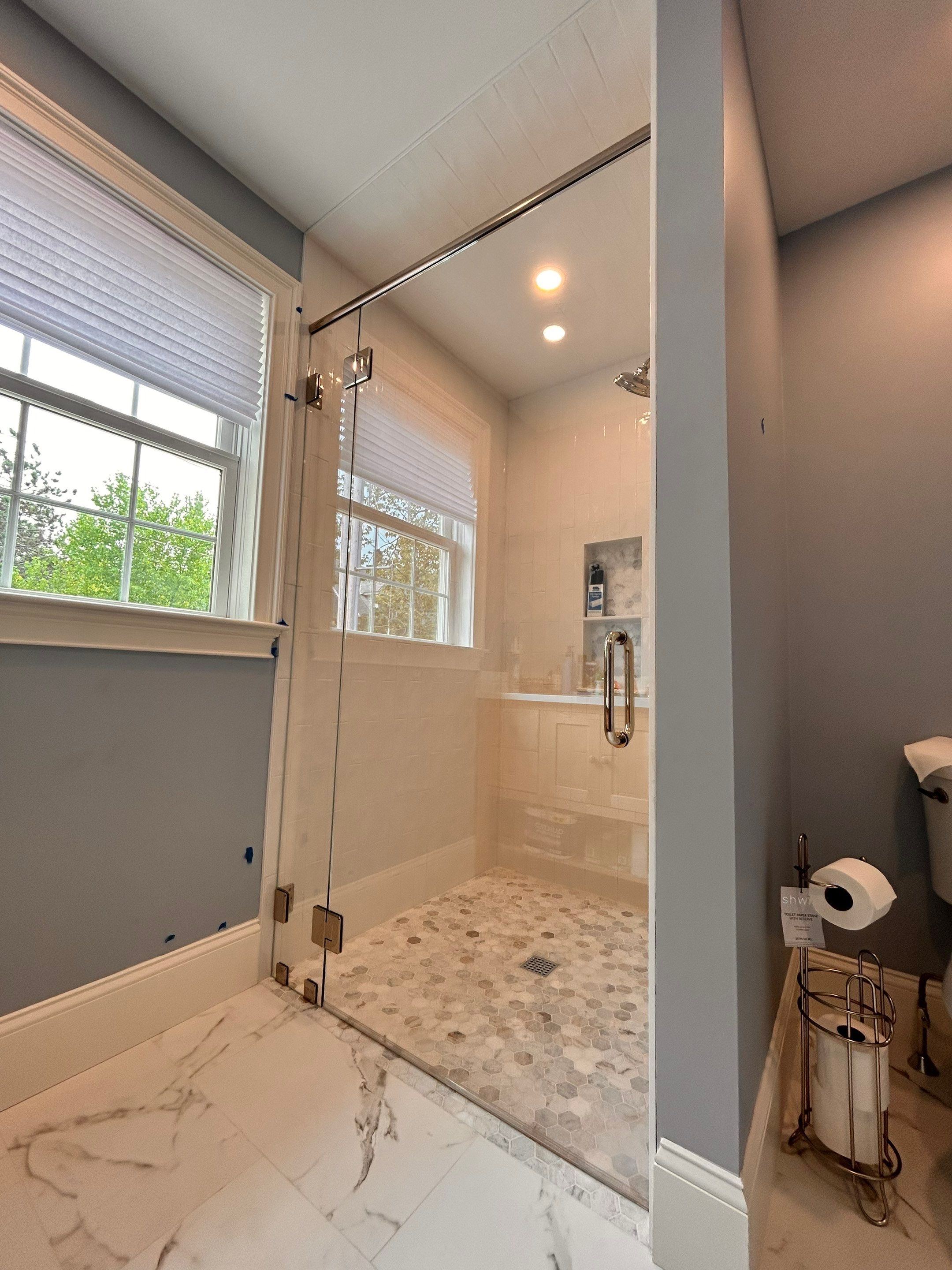 Shower Enclosure using Tempered Low Iron Shower Glass by Cheshire Glass Company