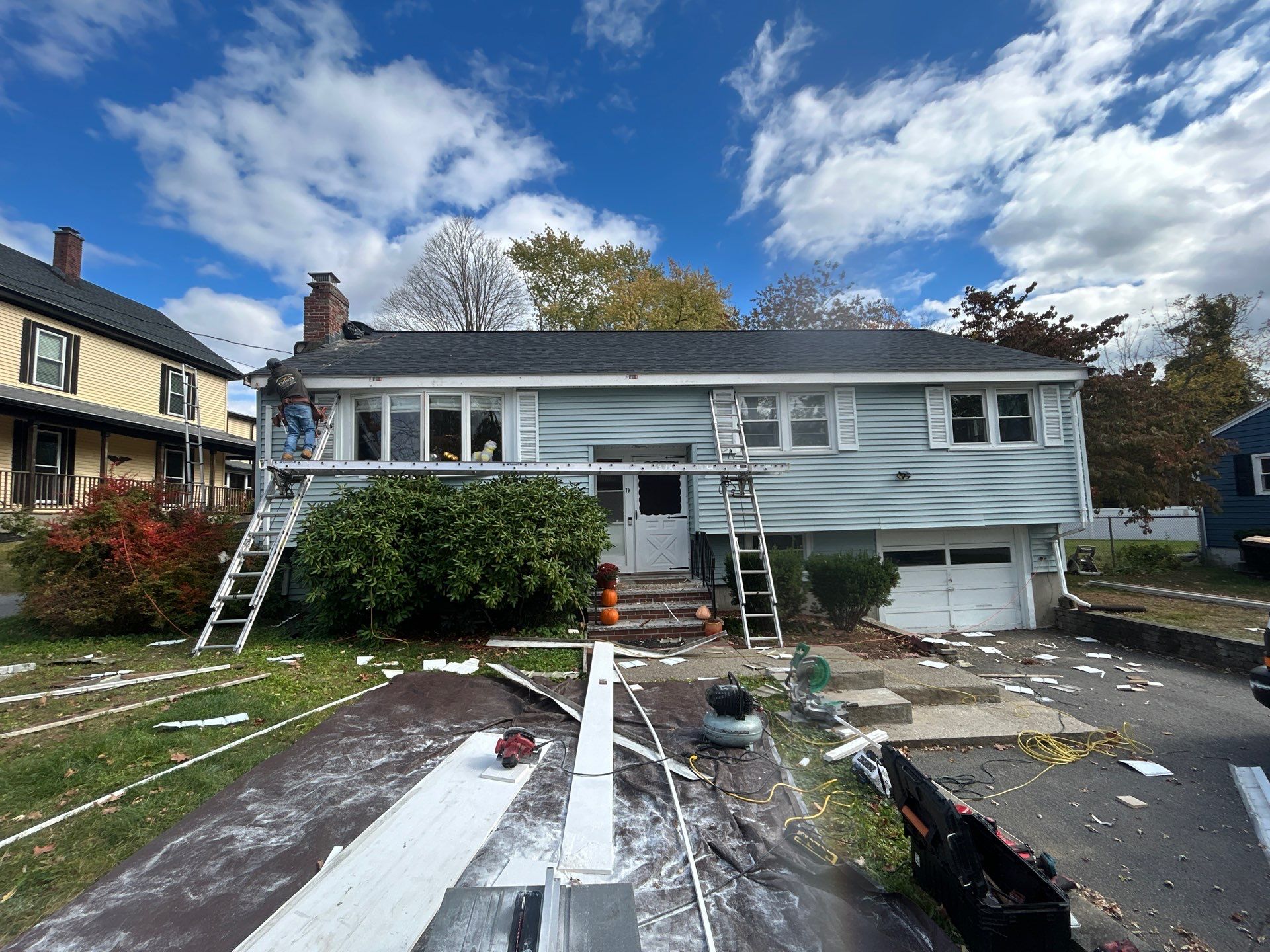 Full Roofing, Chimney, and Gutter Renovation | Woburn, MA by Mighty Dog Roofing of Greater Middlesex County