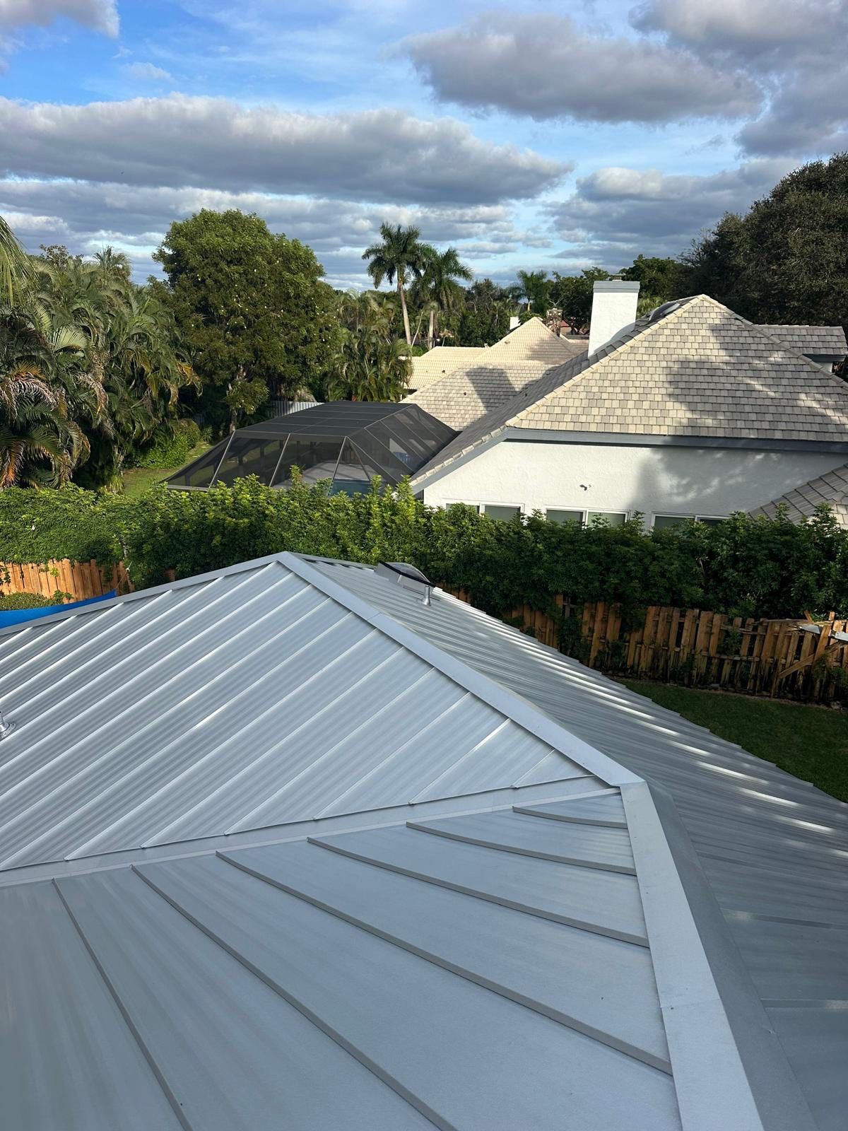 Residential Roofing Installation using 1" Nail strip metal roof by BLUES BROTHERS ROOFING