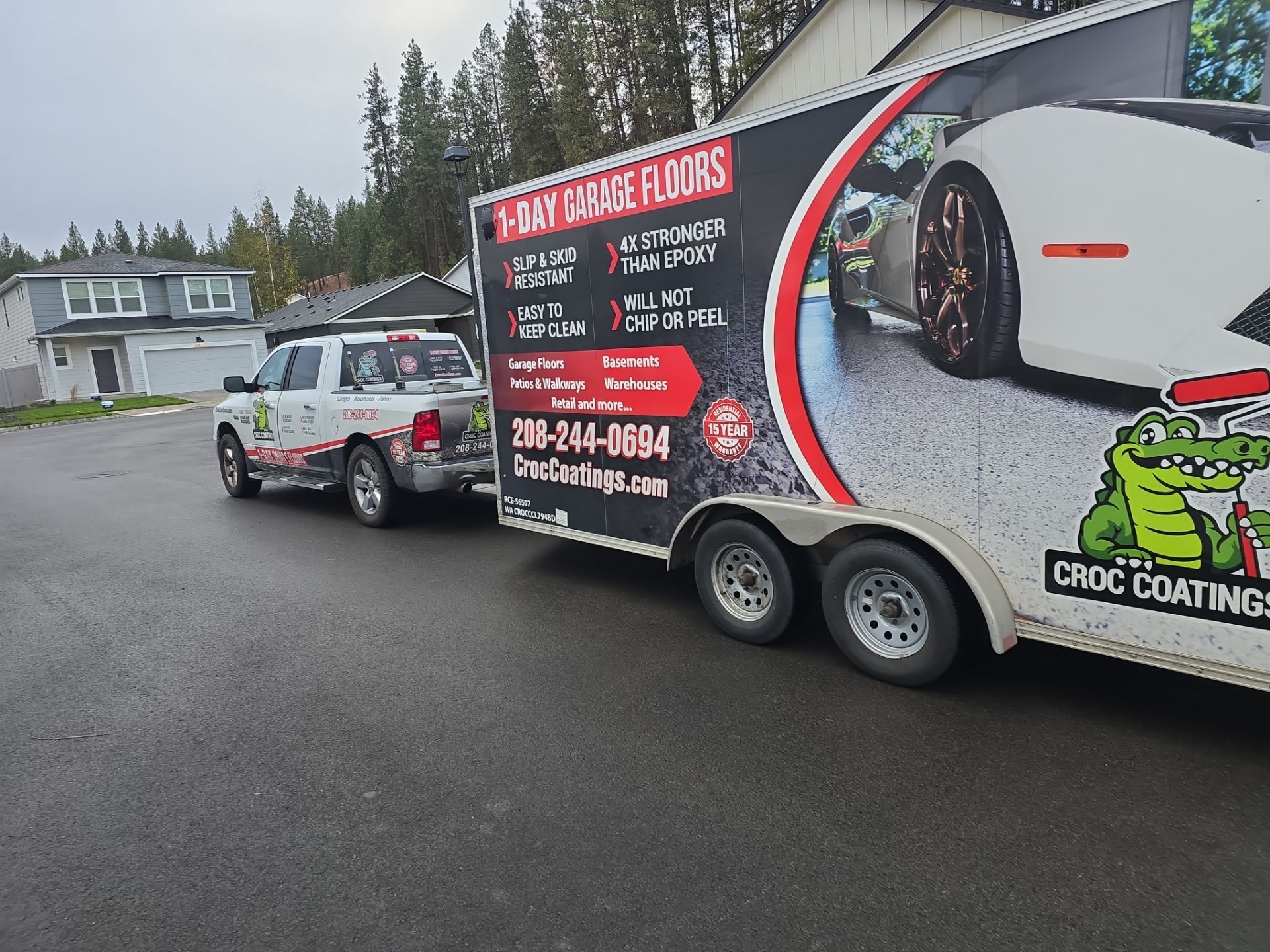 Spokane Residential Garage Floor Coating and Surface Transformation by Croc Coatings, LLC