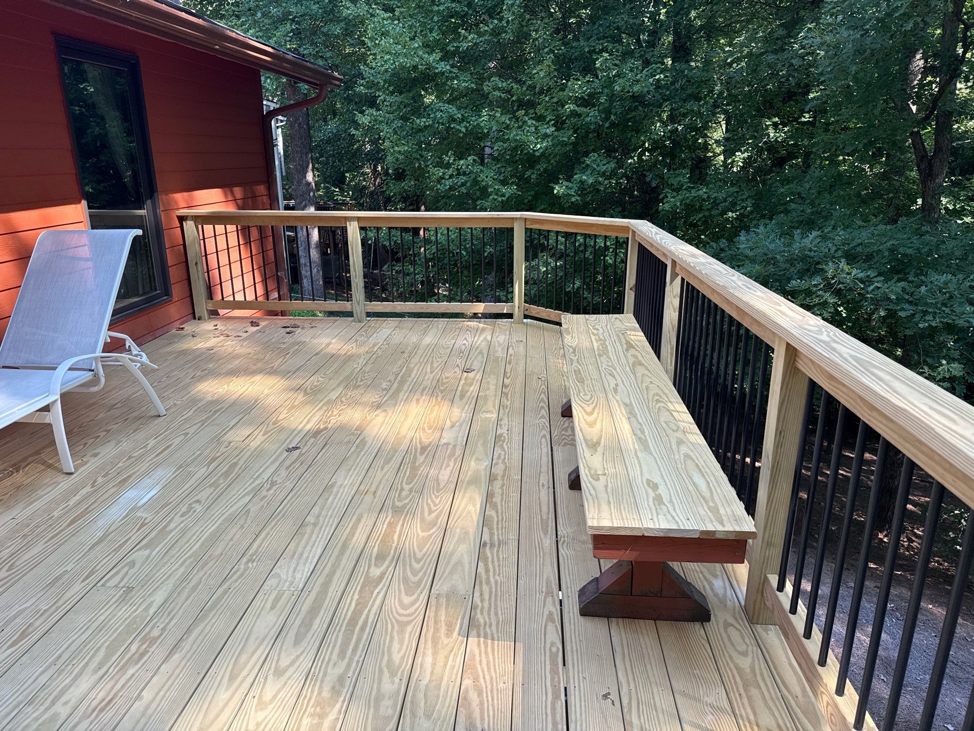 Marietta, GA Two-Tier Wood Deck Rebuild  by Nelson Exteriors 
