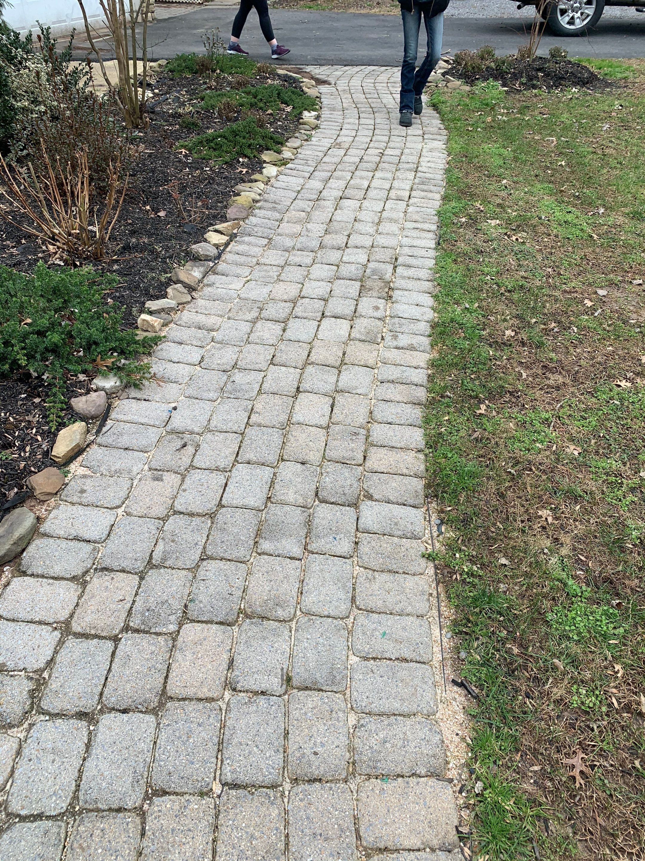 Front Walkway Remodel using Techo-Bloc Pavers by The Smet Companies, LLC