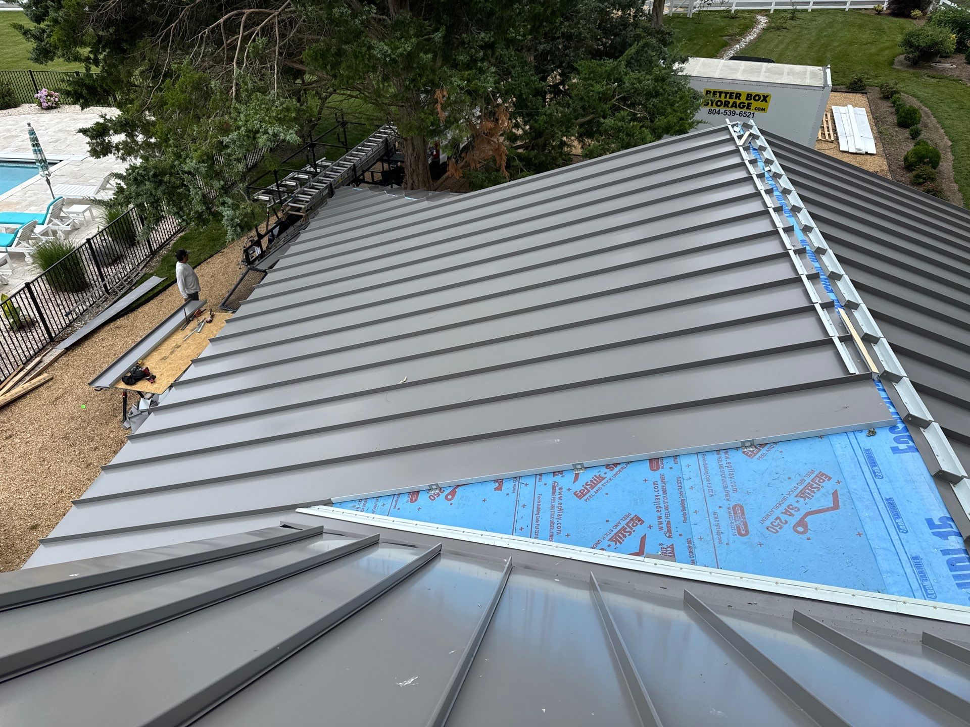 Custom New Construction Metal Roof Installation in Deltaville by Cade Construction