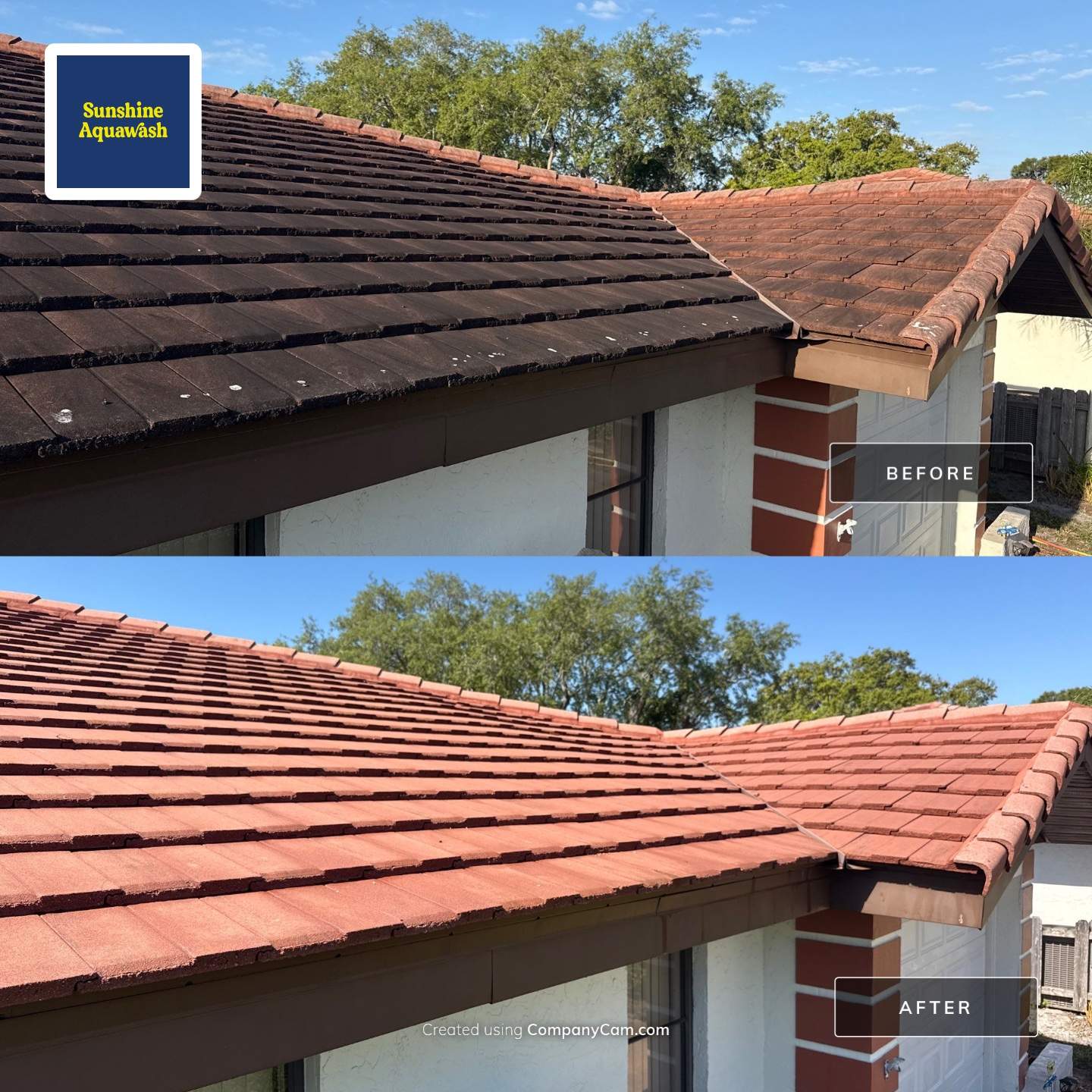 Tile Roof & Driveway Cleaning in Vivienda at Bradenton, FL | No Roof Walking by Sunshine AquaWash