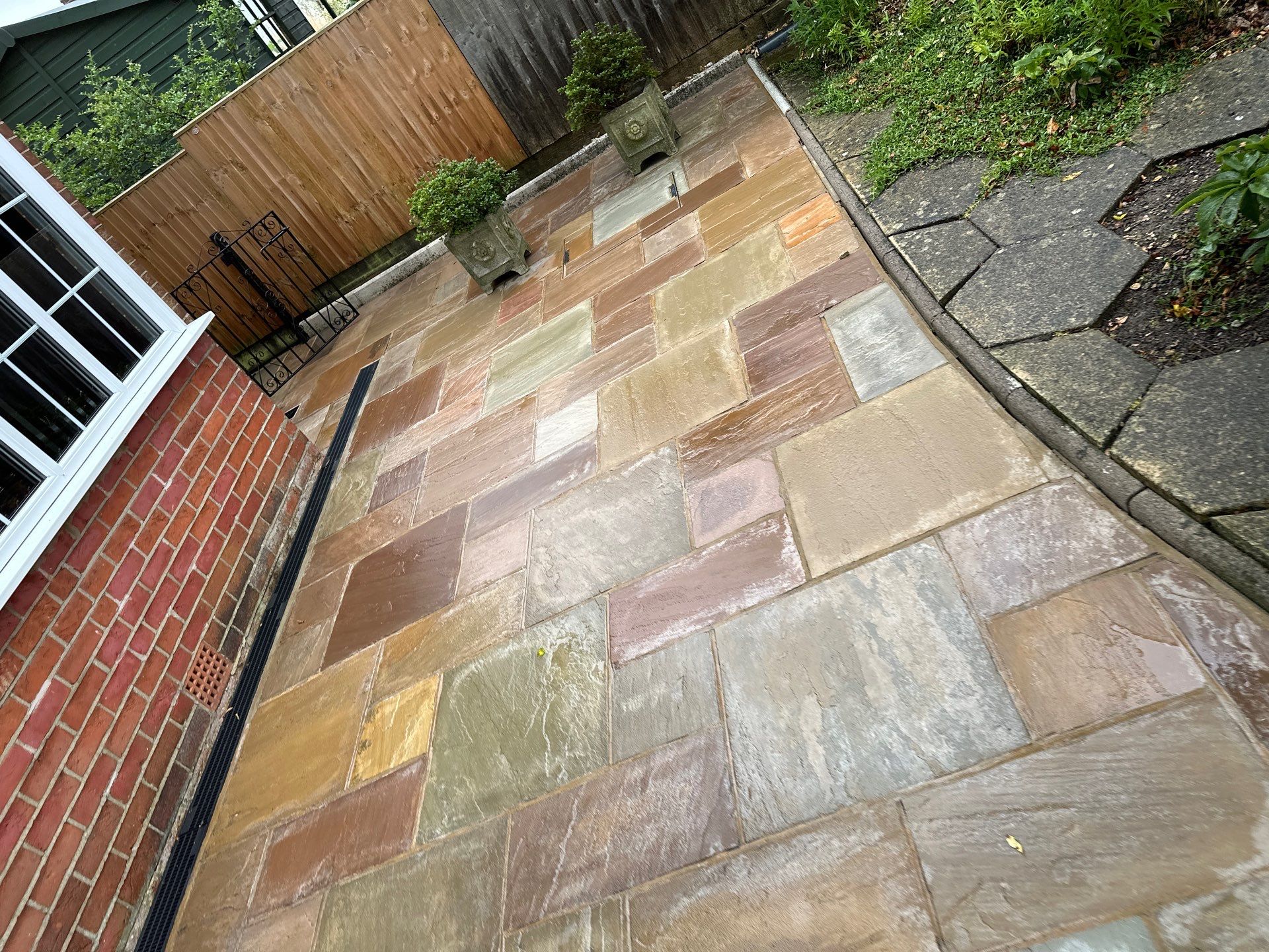 York Stone Patio Cleaning using Honda 15lpm Low Pressure Washing Machine by Ges Exterior Cleaning ltd