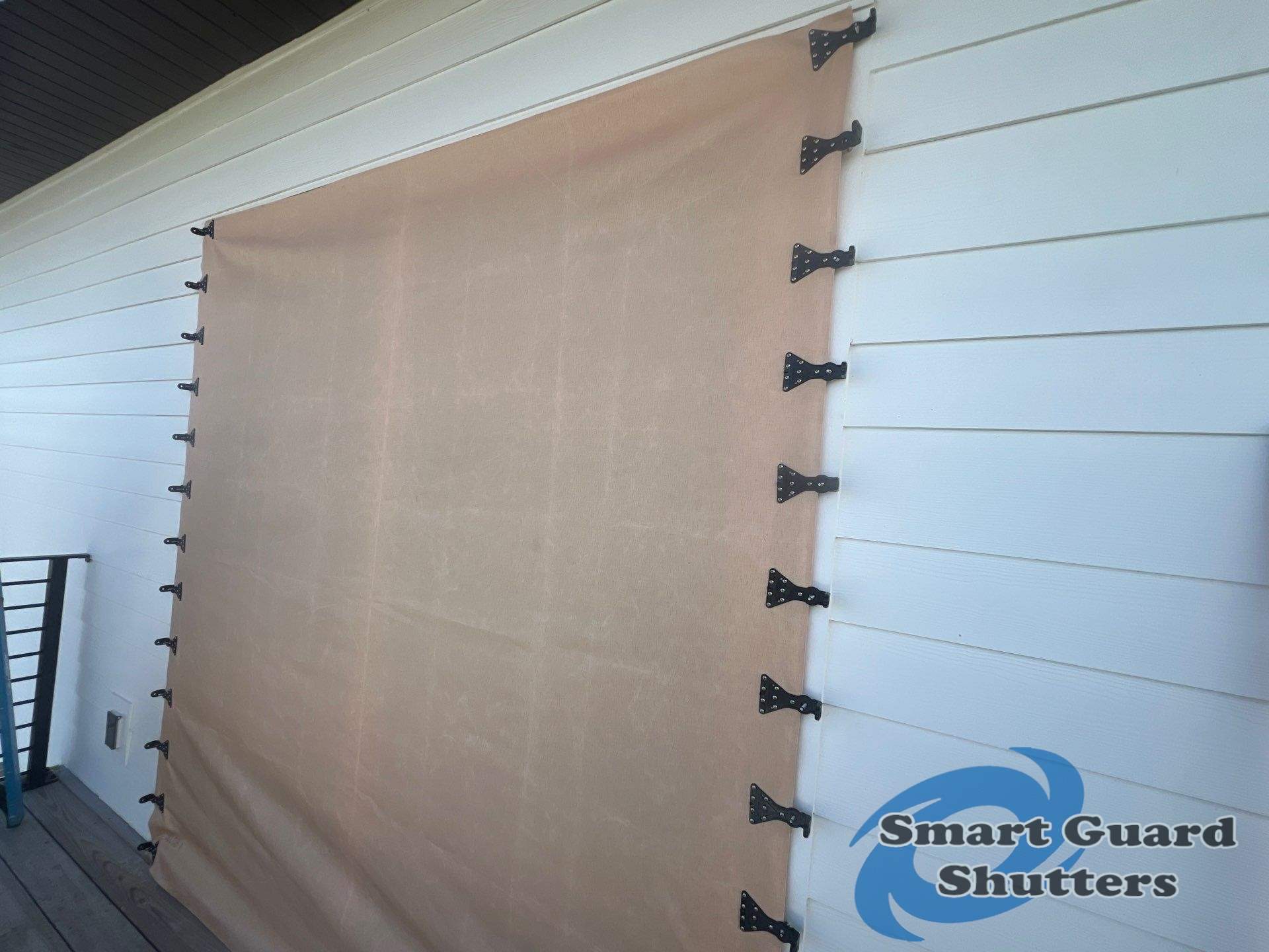  AstroGuard Hurricane Fabric & Impact Bahamas in Jet Black by Smart Guard Shutters