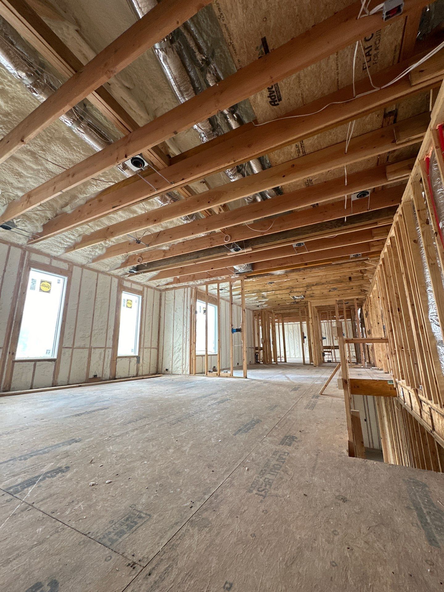 Open cell spray foam job completed at this beautiful custom home in Dallas TX by Apex Insulation Solutions