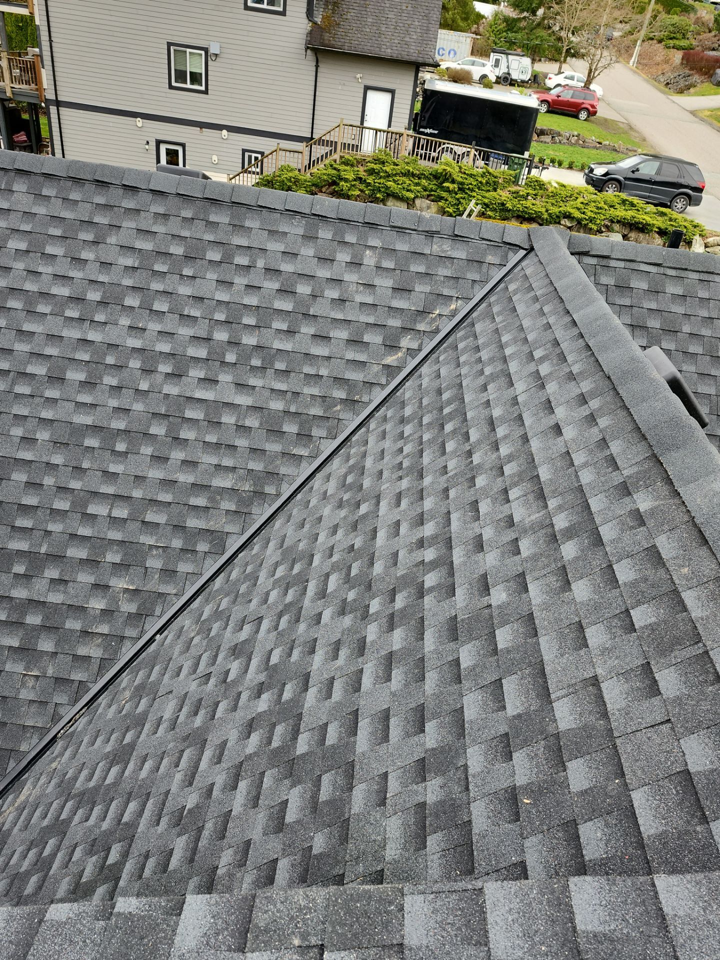 Residential Roofing Installation using GAF Charcoal HDZ by Top Notch Roofing Inc