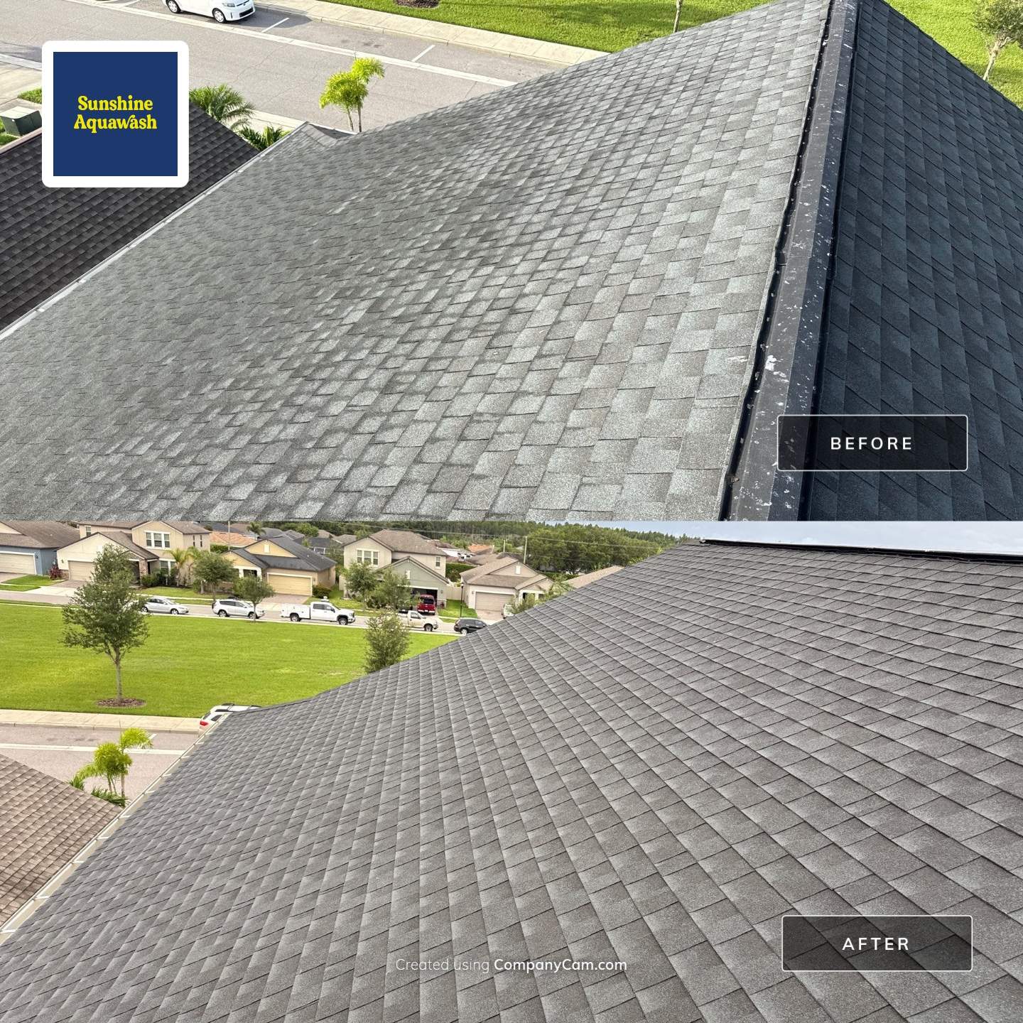 2-Story Asphalt Shingle Roof Cleaning & House Wash – Cypress Mill, Sun City Center, FL by Sunshine AquaWash