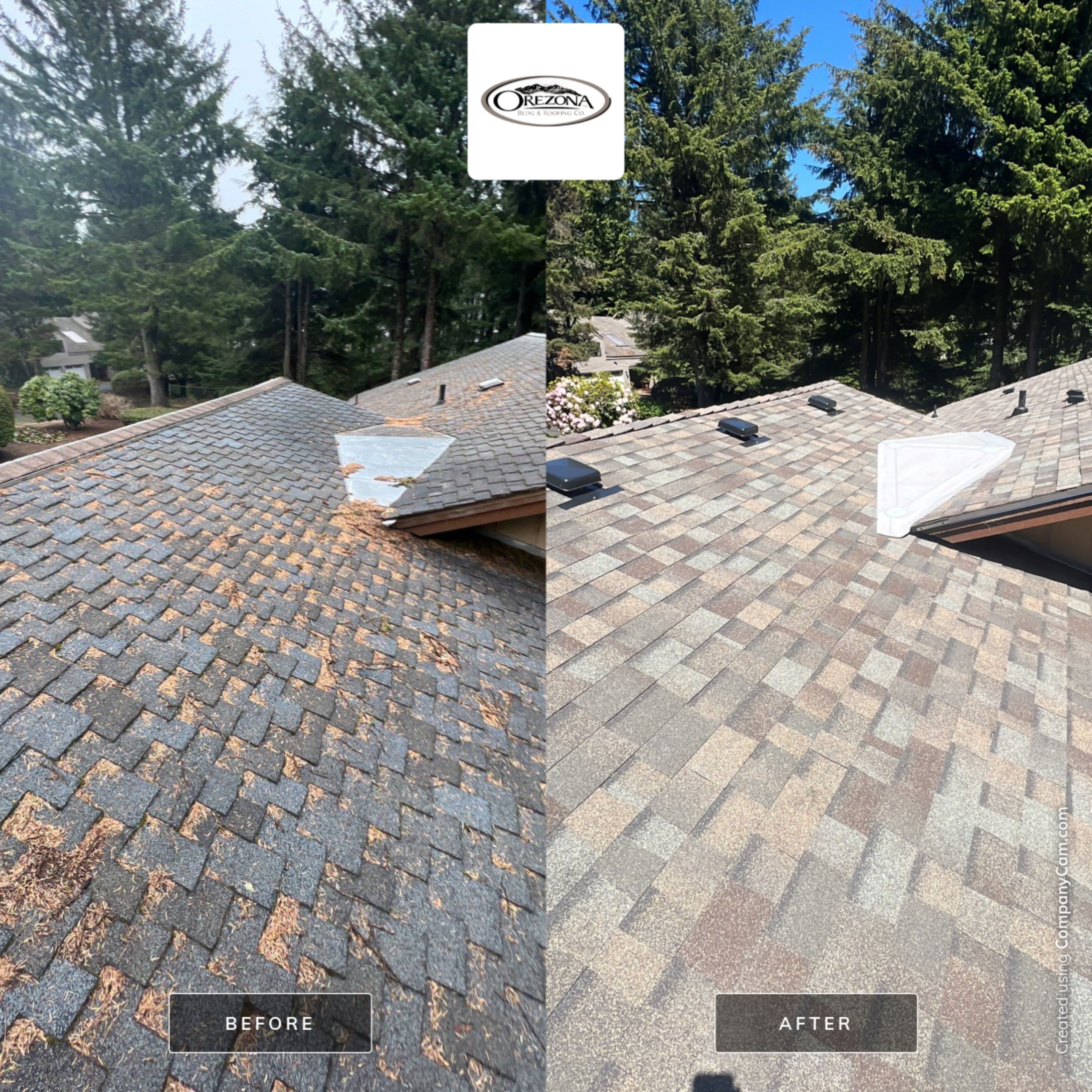 Residential Roofing Installation using Malarkey Highlander with GAF 60mil TPO by Orezona Building & Roofing Company, Inc.