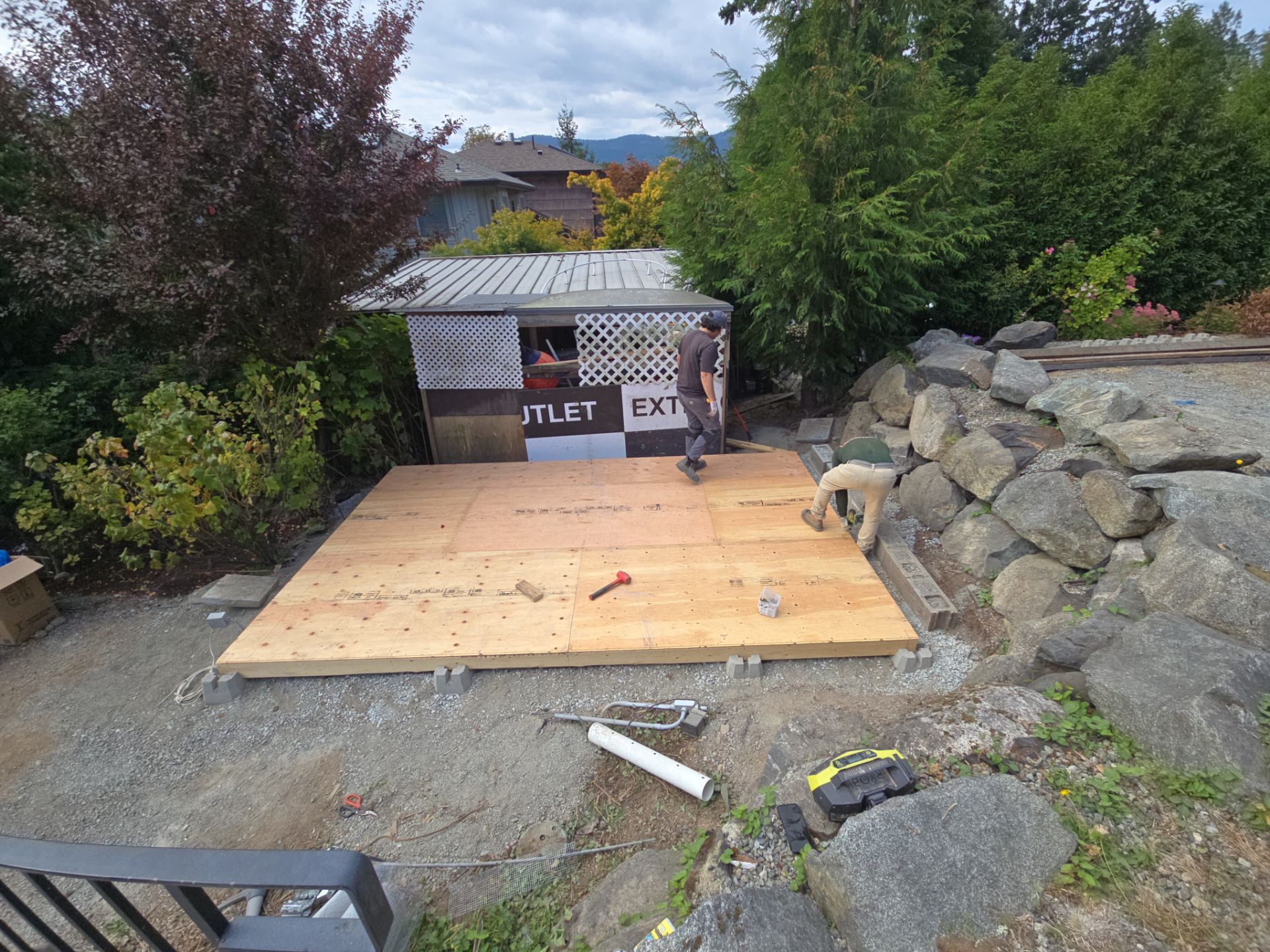 Backyard Transformation — Custom Shed, Paver Patio & Retaining Wall by Habanero Garden and Exterior Care