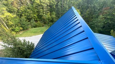 Residential Roofing Installation using Standing Seam Metal - Gallery Blue