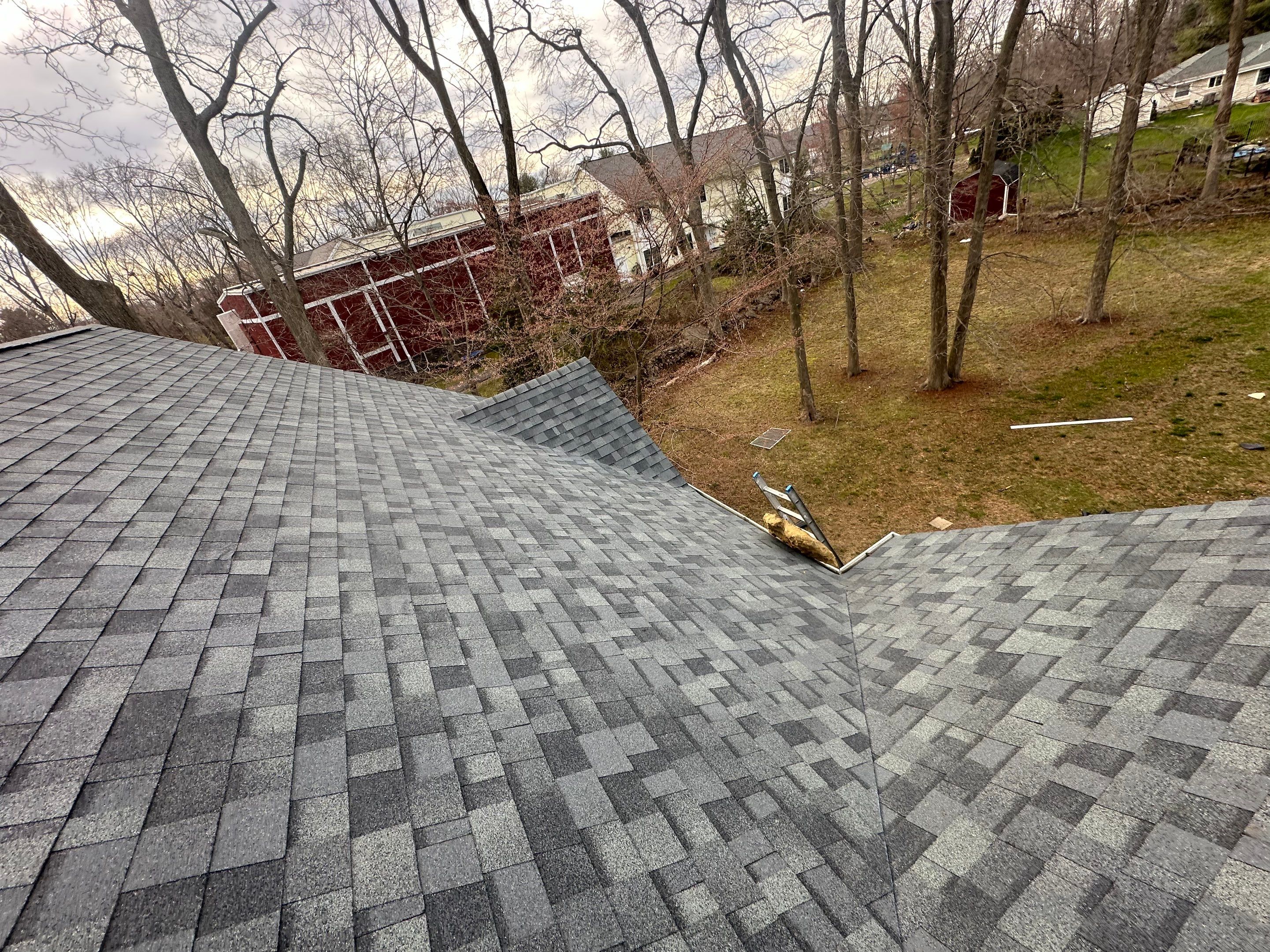 Residential Roofing Installation using Owens Corning TruDefinition Duration AR - Estate Gray & New Harvey Windows by A Plus Exterior