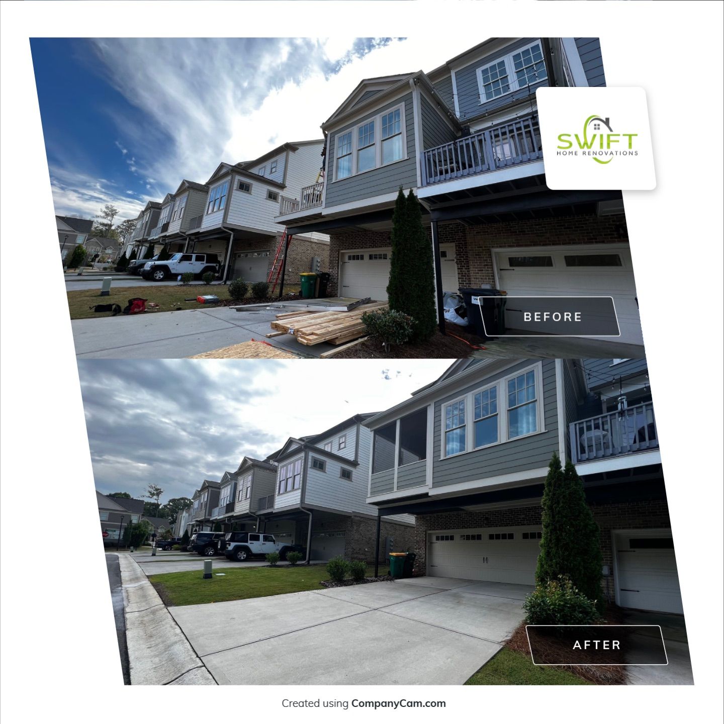 Screened-In Porch Installation for a Woodstock Townhome by Swift Home Renovations