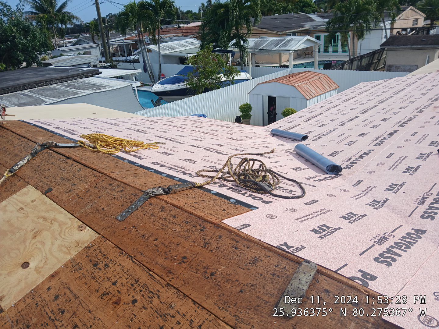 RESIDENTAL METAL REROOF 24 GUAGE DOVE GRAY 1-1/2" MECHANICAL SEAM METAL POLYGLASS POLYSTICK XFR by Earl W. Johnston Roofing 