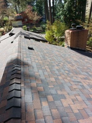 Residential Roofing Installation using Owens Corning Duration Designer Shingles in 'Bourbon'