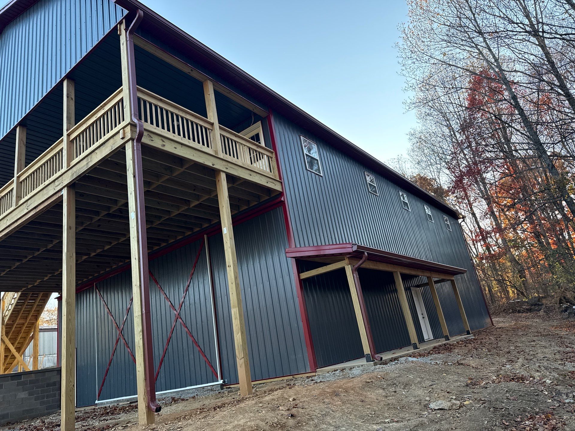 Gutter Install on pole barn home  by First Choice Gutters LLC