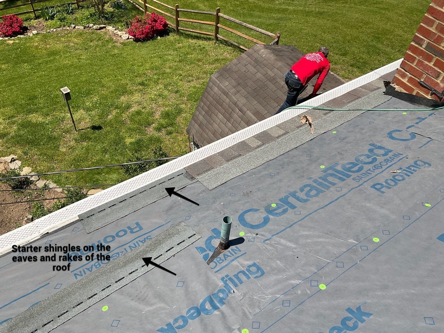 Residential Roofing Installation using Landmark Shingles Color Weatherwood by Alpha Design Services