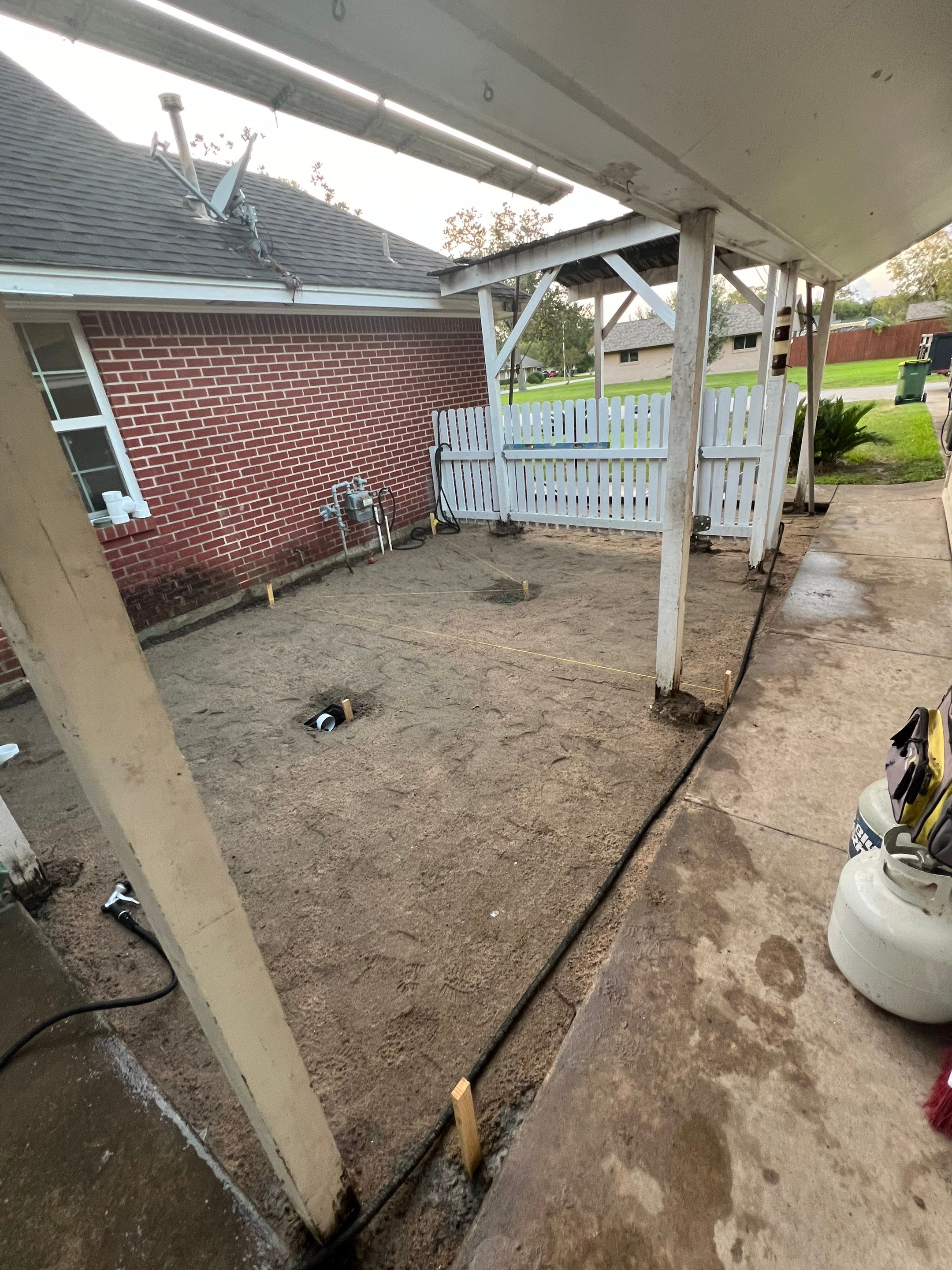 🌿 Rodney – Full Gutters, Drainage System, Flagstone Patio & Pergola  Alejandro and the Texas Urban Elements Team recently completed a multi-solution project for Rodney’s home, blending function with design.  ✅ Seamless Gutters We installed a complete 6” seamless gutter system around the home to properly redirect rainwater away from the foundation, protecting siding, paint, and landscaping while boosting curb appeal.  ✅ Drainage System A new PVC storm drainage system was integrated into the gutters and extended to carry roof runoff away from the house. This ensures water won’t pool near the foundation or the new patio area.  ✅ Flagstone Patio Ground We prepped, leveled, and installed a custom flagstone patio for Rodney—delivering both beauty and durability, creating a natural, timeless look that ties perfectly into the yard.  ✅ Pergola Addition To conclude, our framing team constructed a small pergola extension, providing Rodney’s patio with a shaded retreat for family and friends to enjoy.  ✨ Result: A fully protected and enhanced outdoor living space where drainage, stonework, and structure all work together for long-lasting performance and comfort.  📢 At Texas Urban Elements, we specialize in building solutions that protect homes while creating beautiful outdoor environments. by Texas Urban Elements