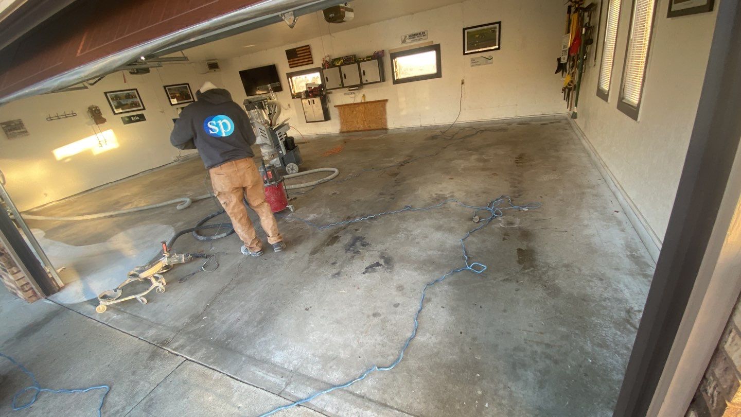 Garage using Slate Stone by Select Painting, Coatings & Garage Cabinets