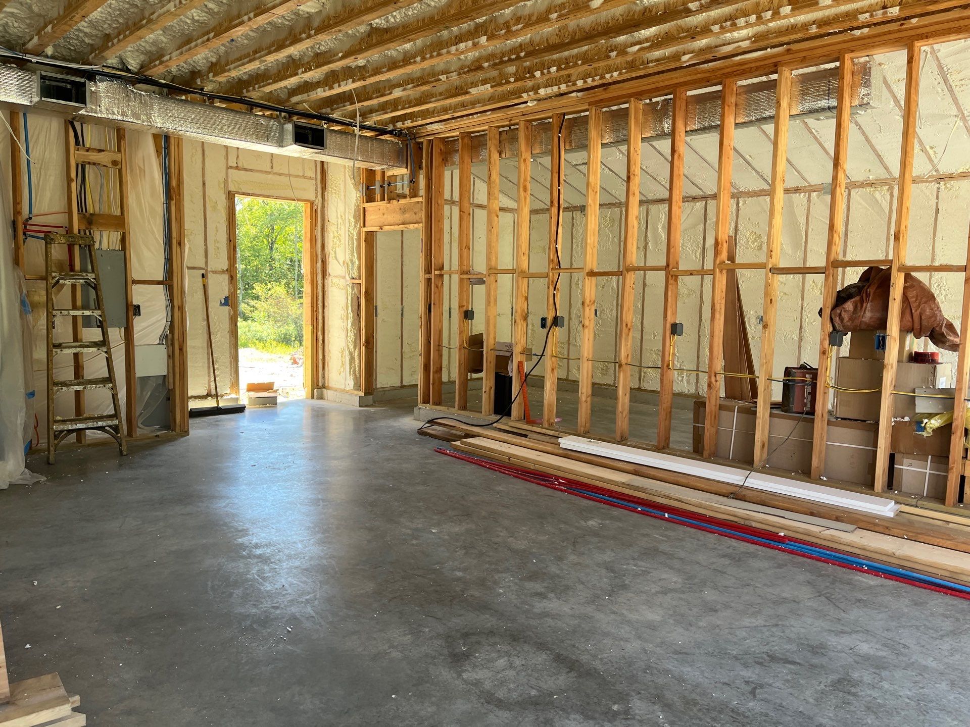 New Home Construction using open cell spray foam by NYS Foam & Energy