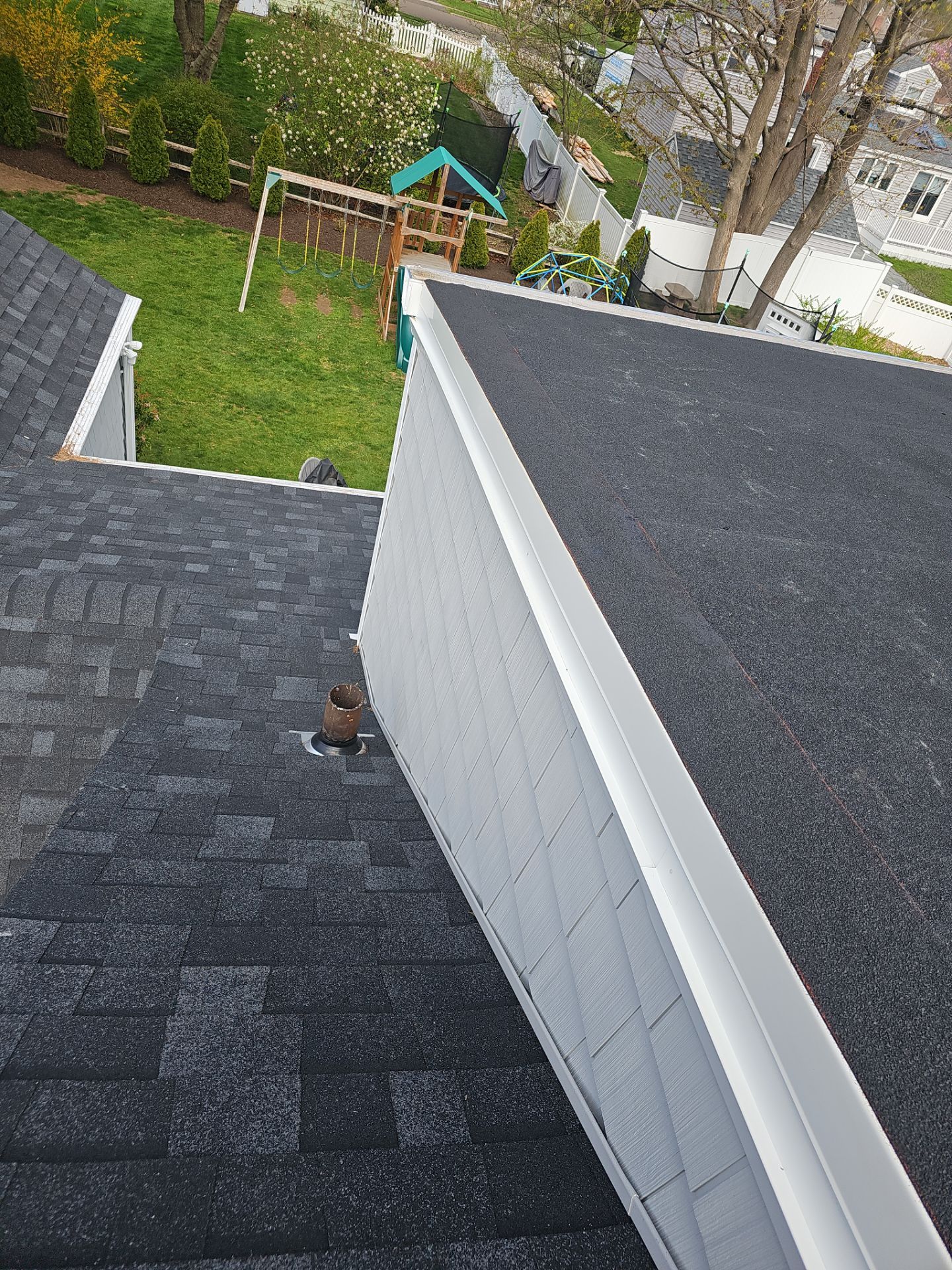 Residential Roofing Installation using Owens Corning TruDefinition Duration AR - Onyx Black & New Siding Install using Certainteed Sterling gray by A Plus Exterior