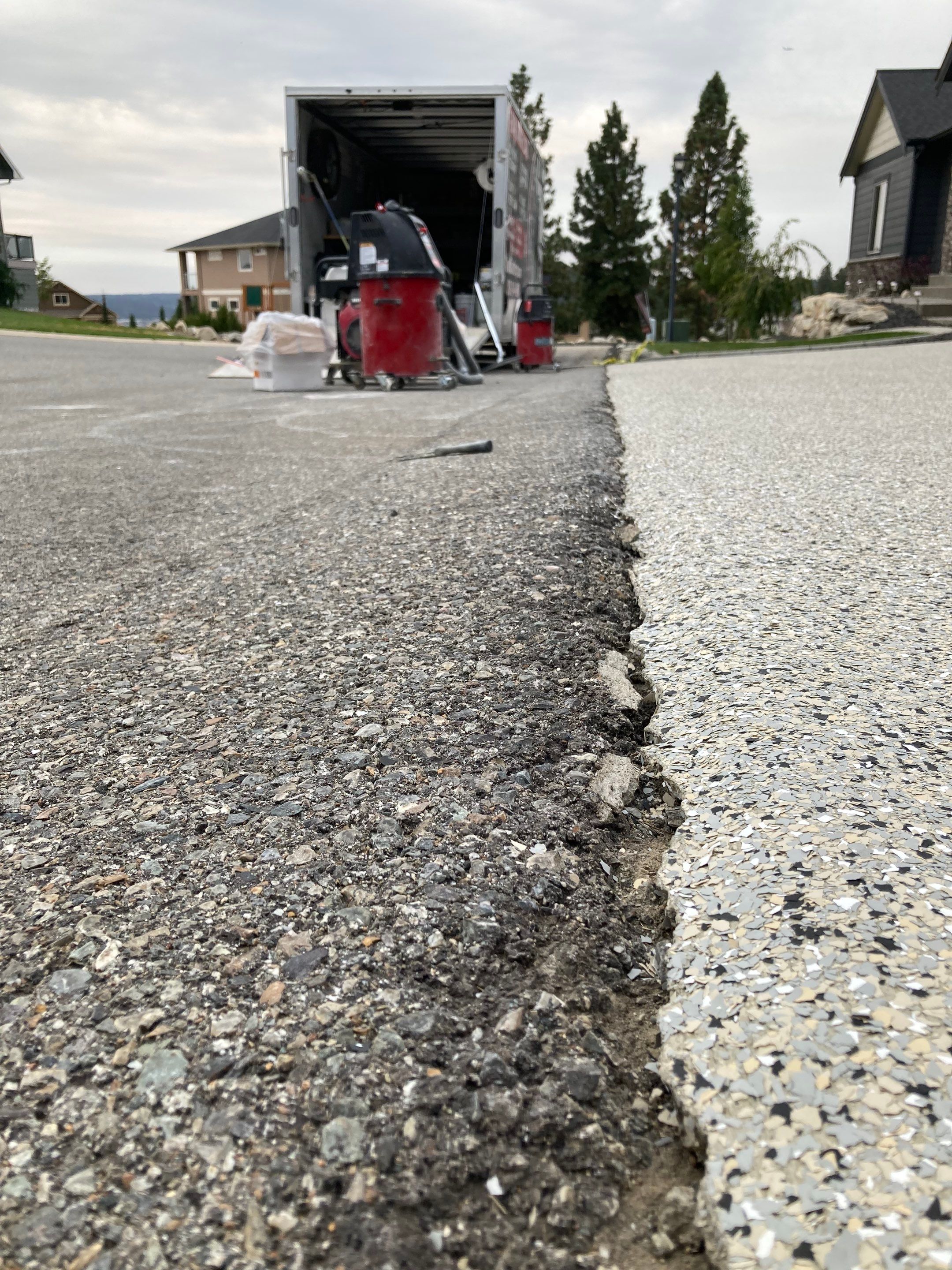 Driveway Transformation using Mediterranean Colorway by Croc Coatings, LLC