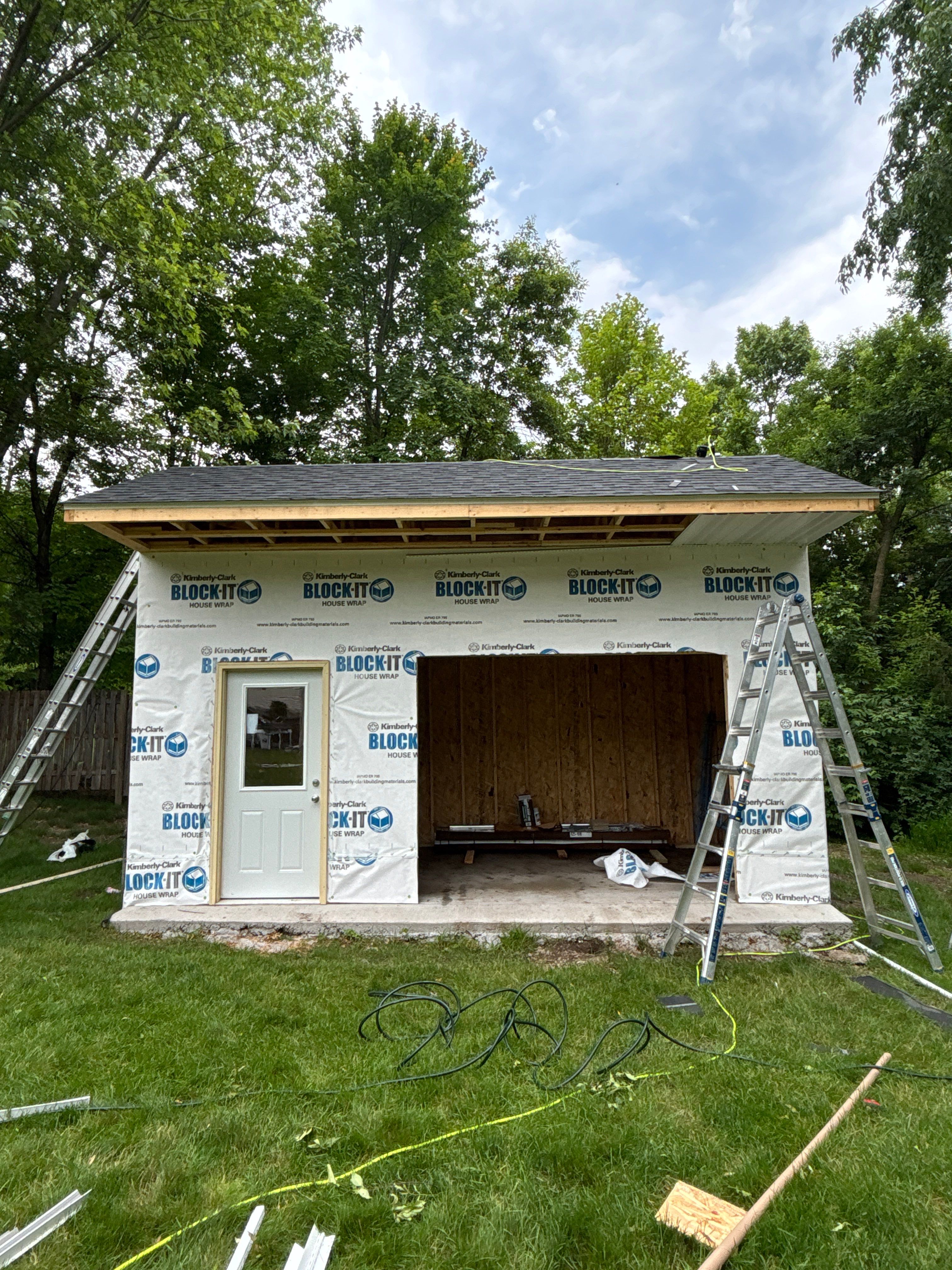 Roofing, Siding & Gutters on Shed Makeover by Next Level Seamless Gutters / Exteriors Inc.