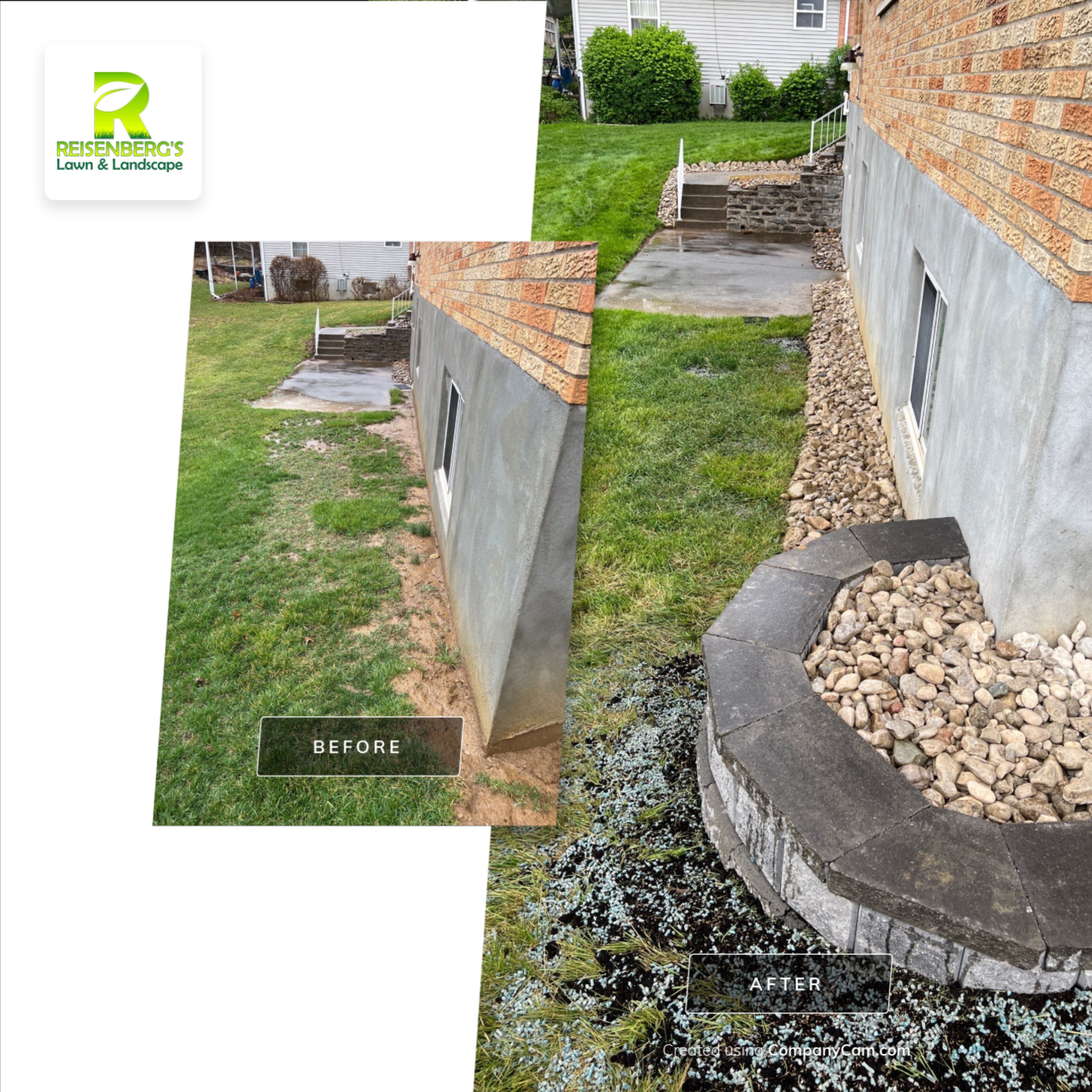 Wall Installation and Gravel Bed Creation by Reisenberg’s Lawn & Landscape, LLC
