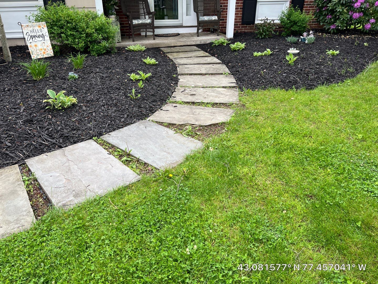 Broom finished concrete patio and sidewalk  by NG Masonry & Construction LLC